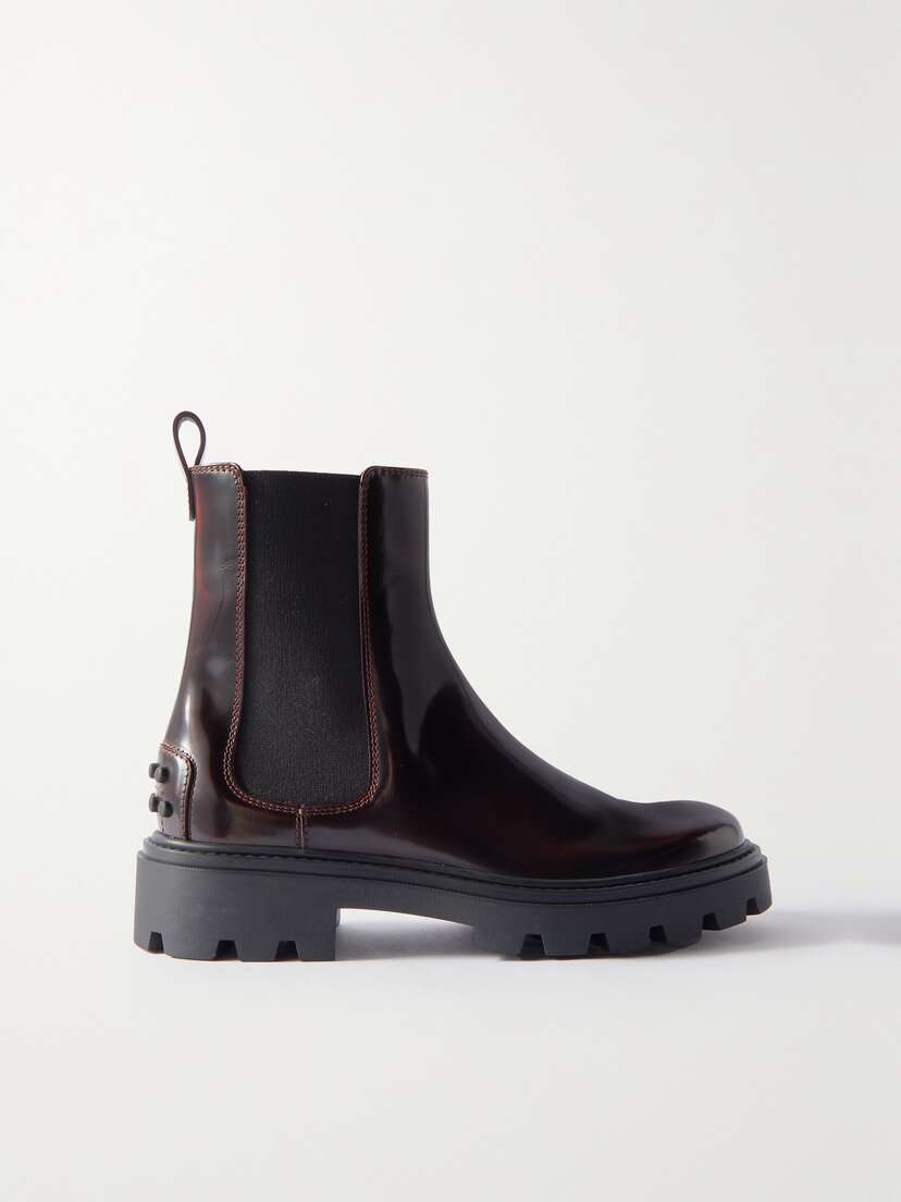 Tod's Gomma Pesante Glossed-leather Chelsea Boots