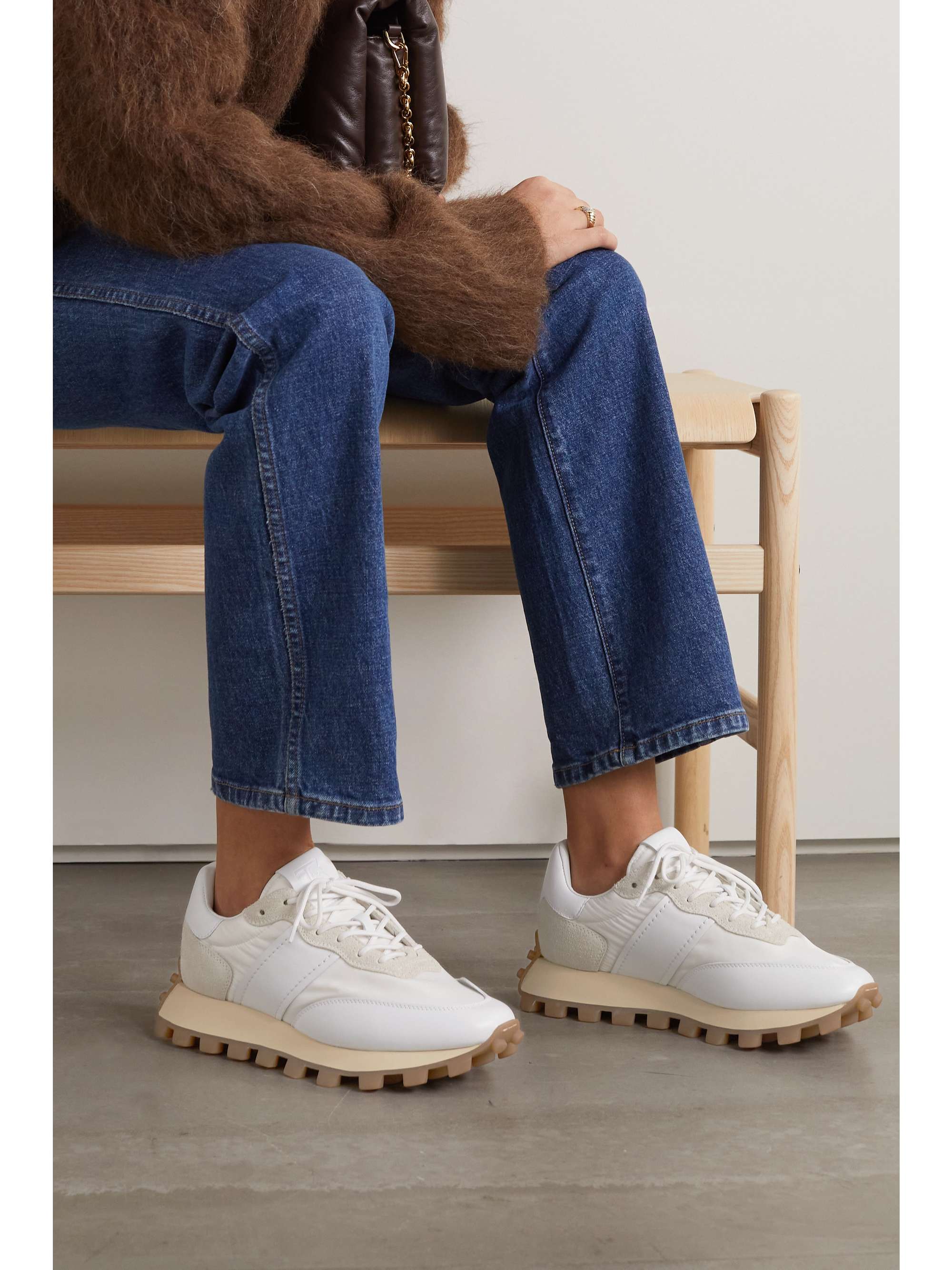 TOD'S Suede and leather-trimmed sneakers |