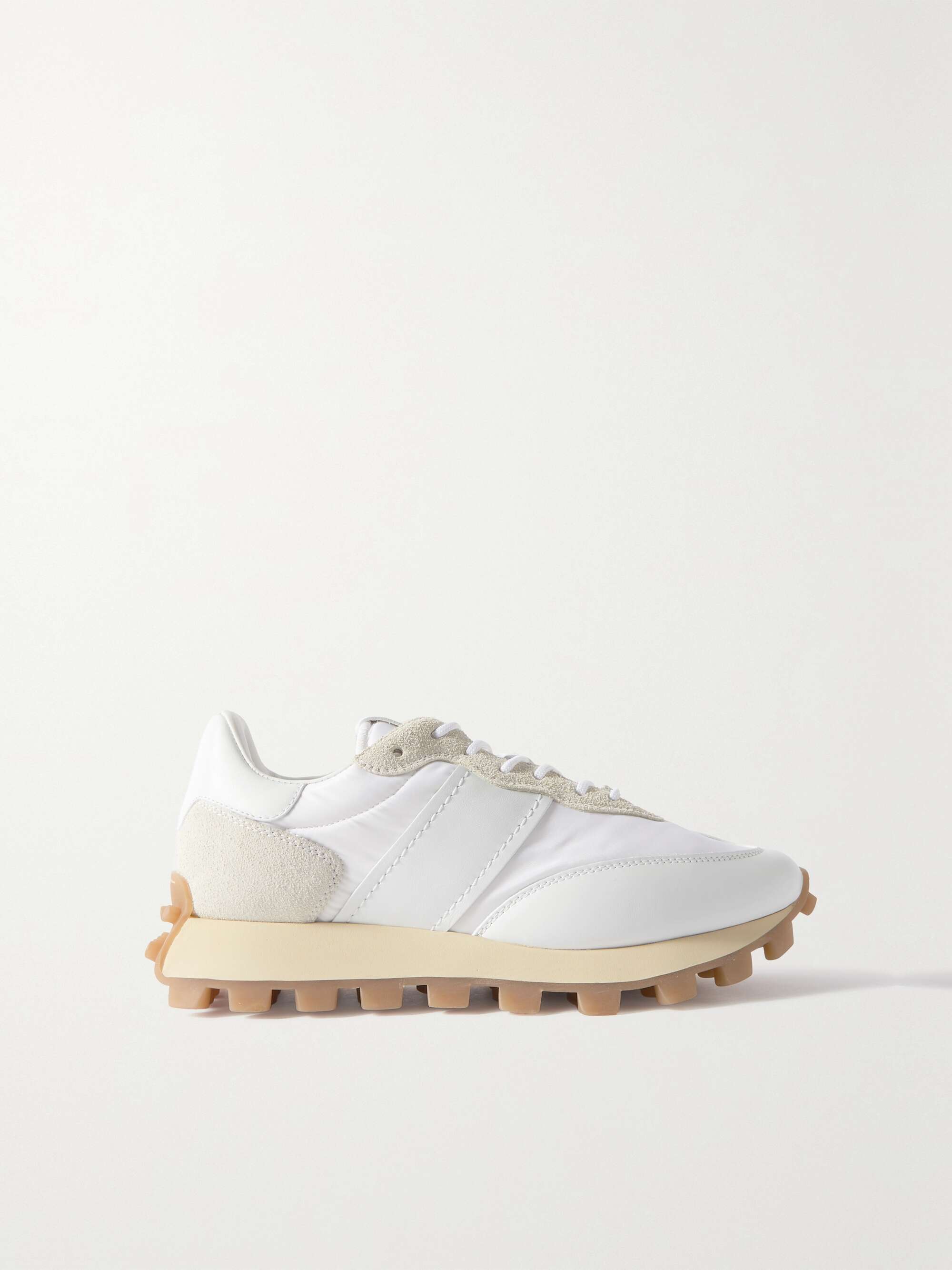 Suede and leather trimmed shell sneakers white IT35.5