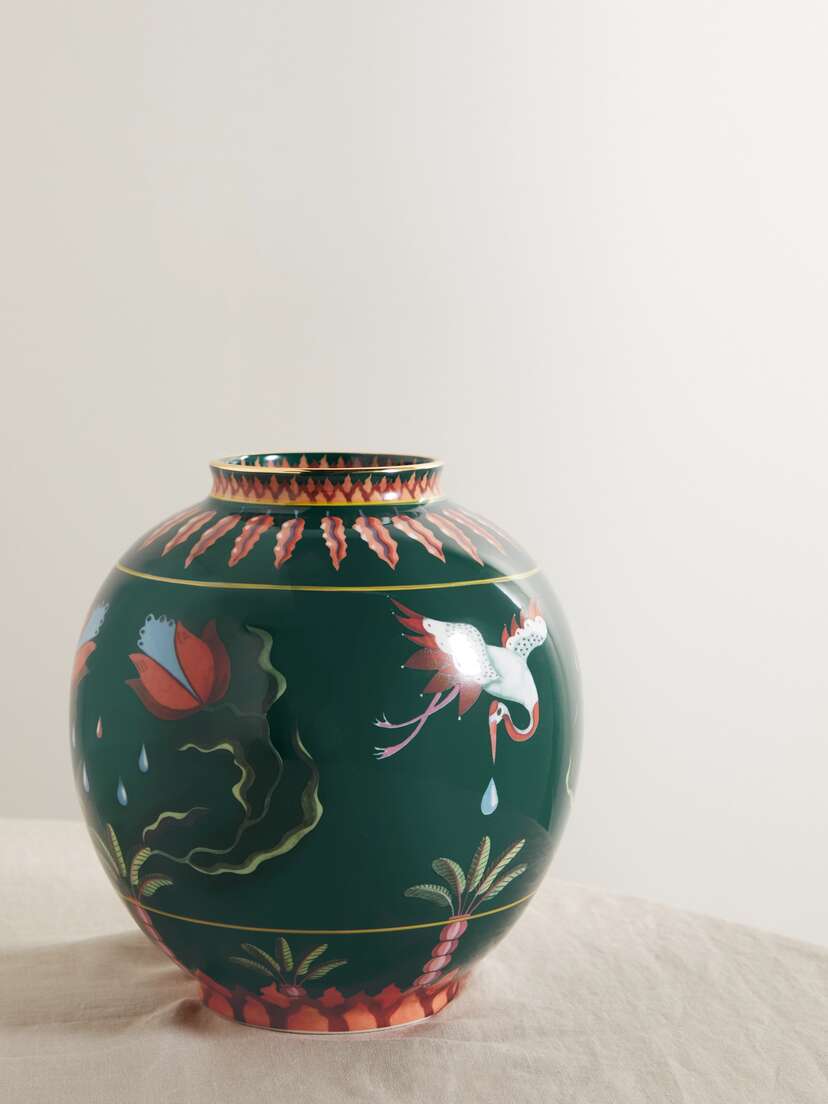 La DoubleJ Bubble Gold-plated Porcelain Vase