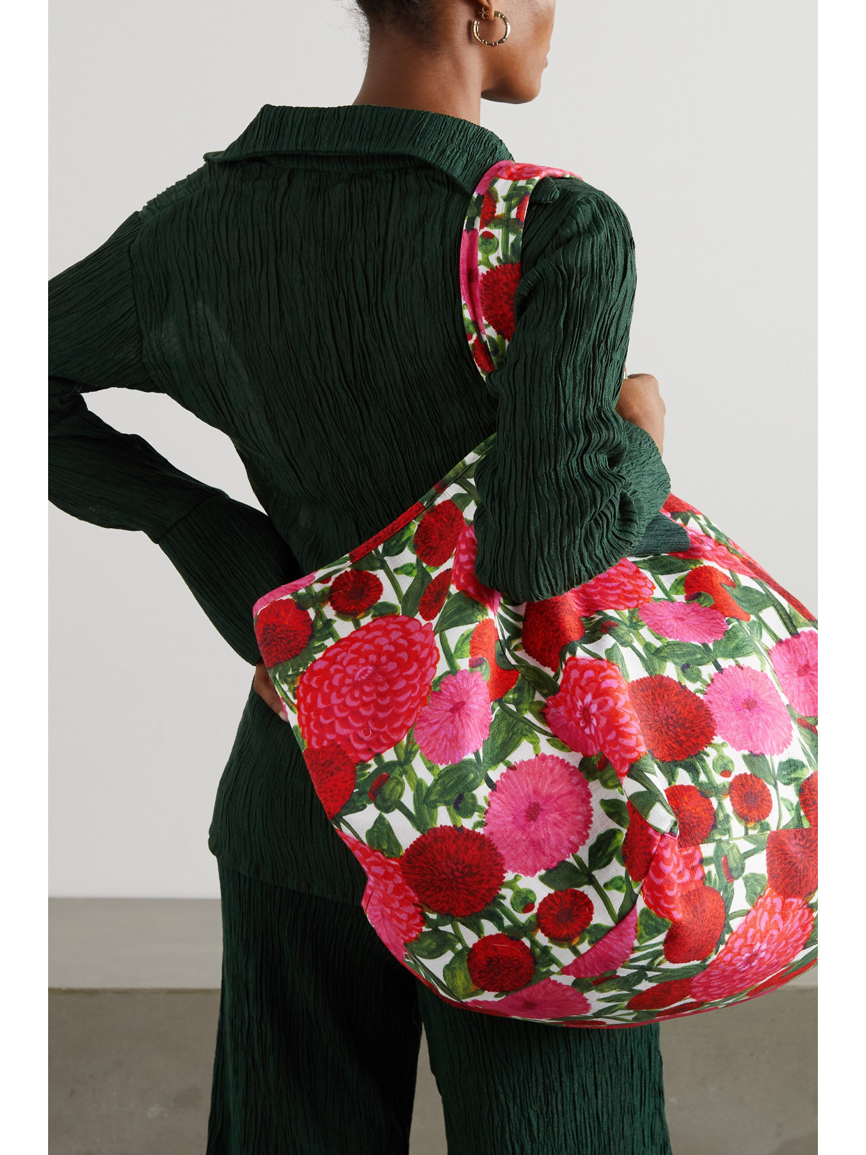 LA DOUBLEJ REVERSIBLE PRINTED STRETCH-COTTON TOTE
