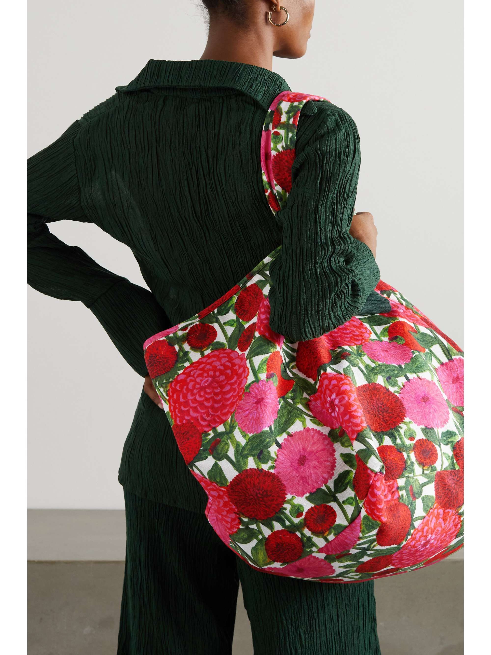 LA DOUBLEJ Reversible printed stretch-cotton tote
