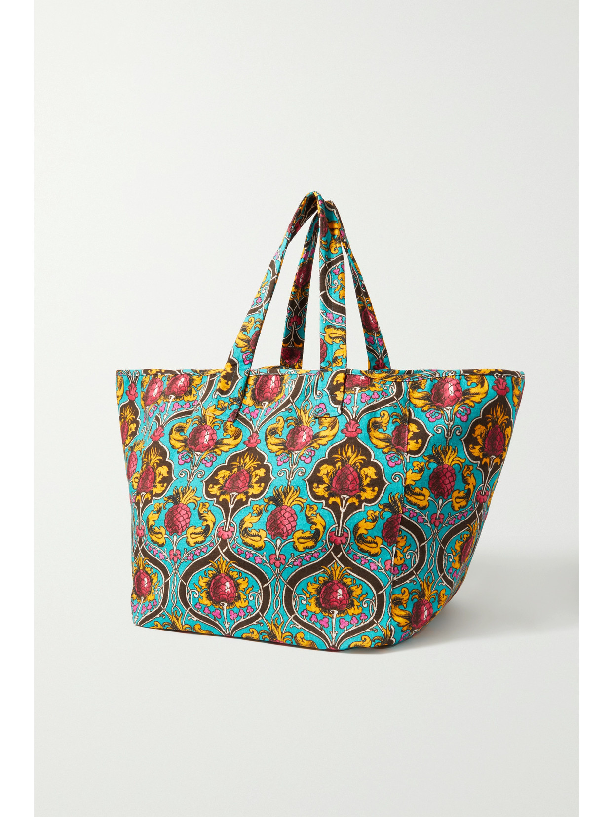 Shop La Doublej Reversible Printed Stretch-cotton Tote In Blue