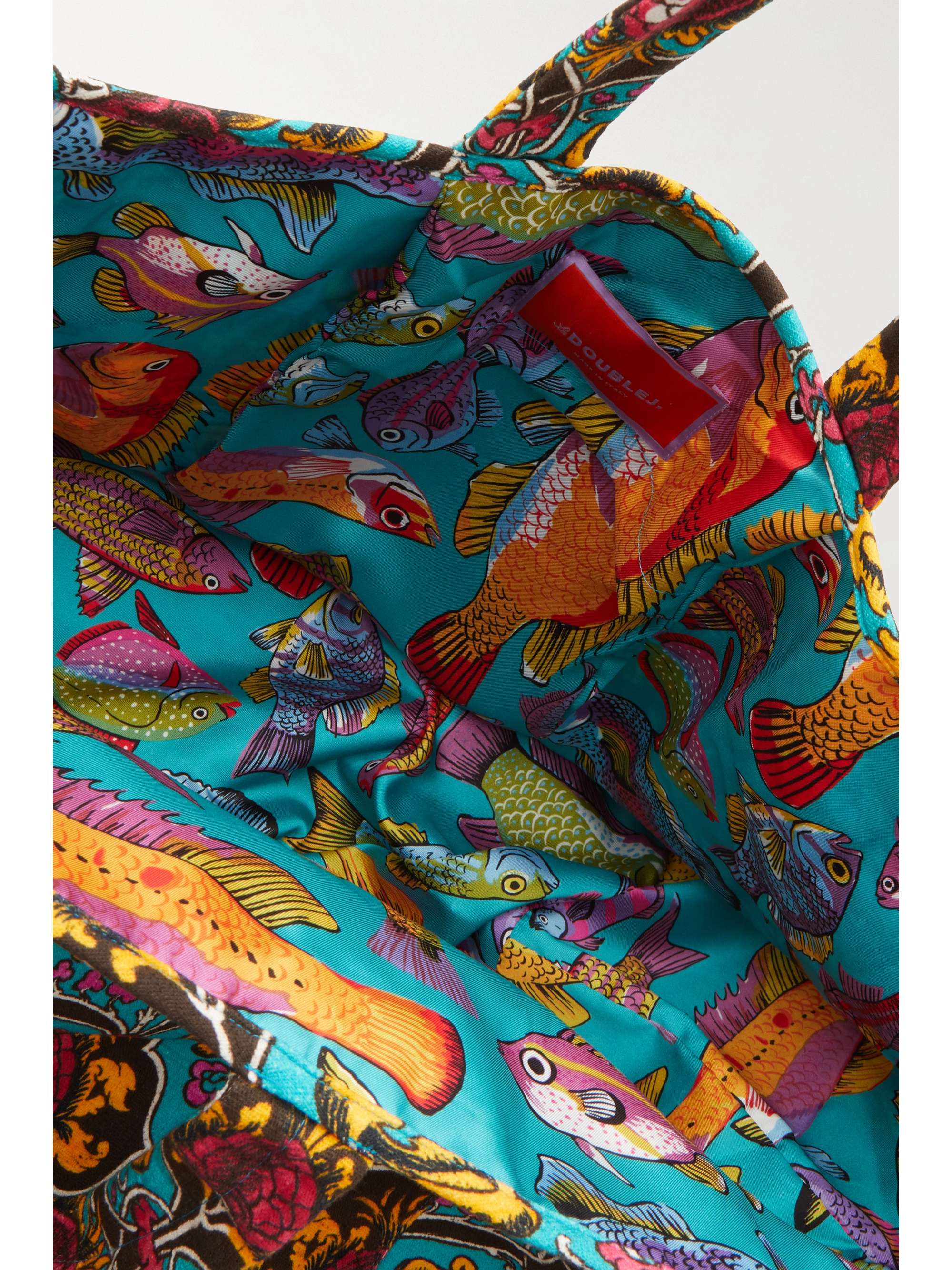 LA DOUBLEJ Reversible printed stretch-cotton tote