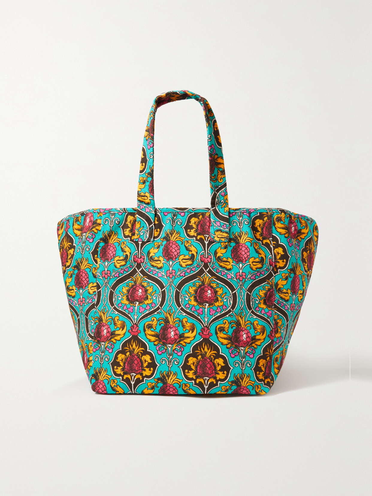 La Doublej Reversible Printed Stretch-cotton Tote In Blue