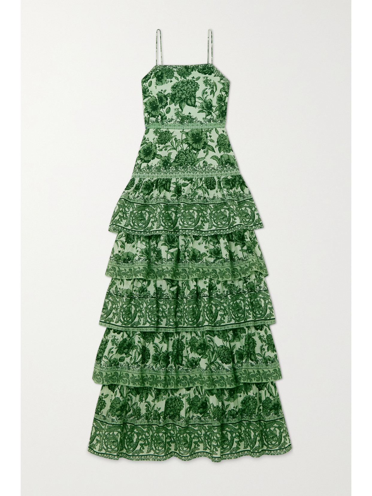 valencia placed floral tiered cotton dress Valencia Placed Floral Tiered Cotton Dress (Women)