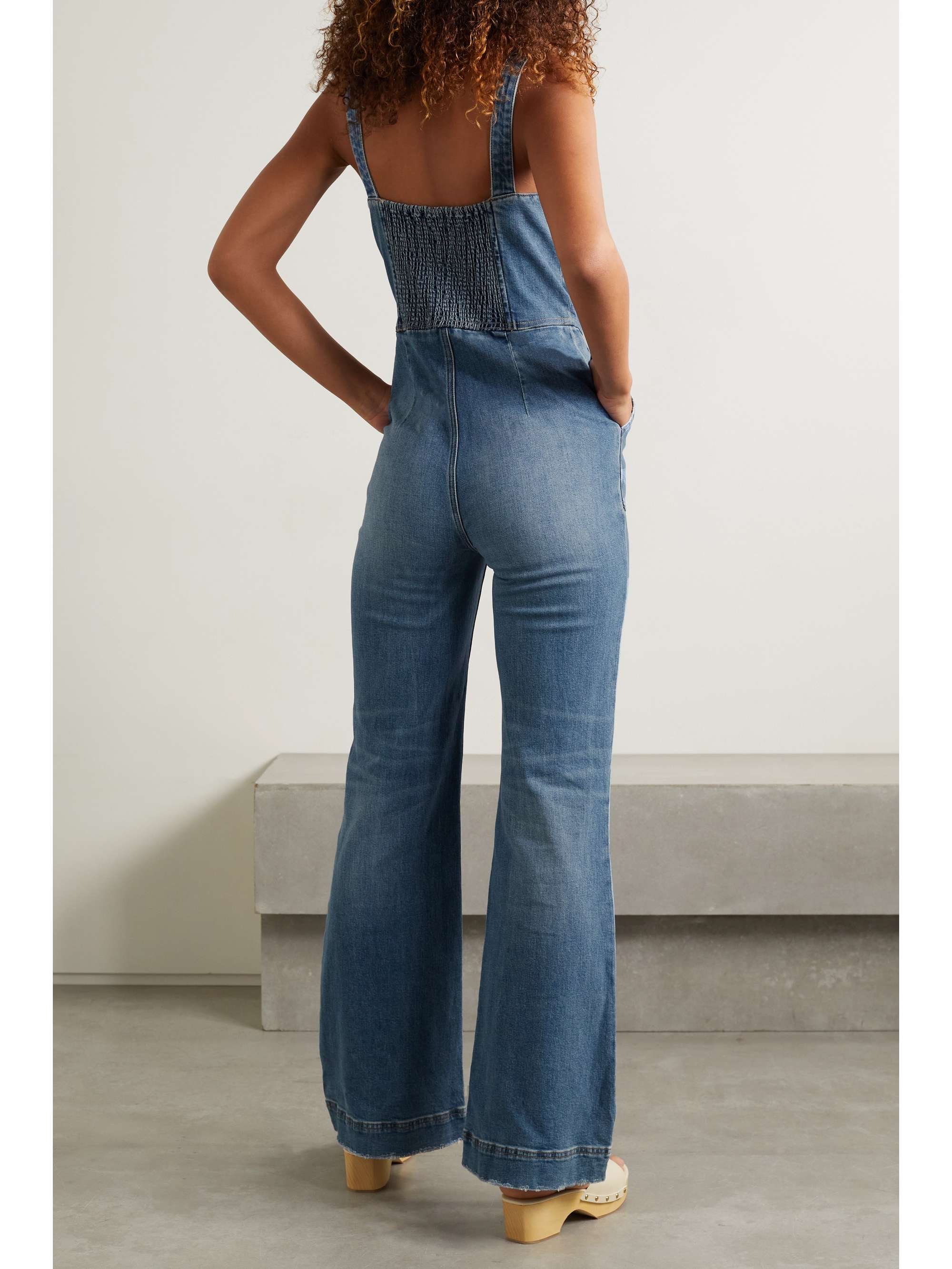 alice and olivia denim jumpsuit