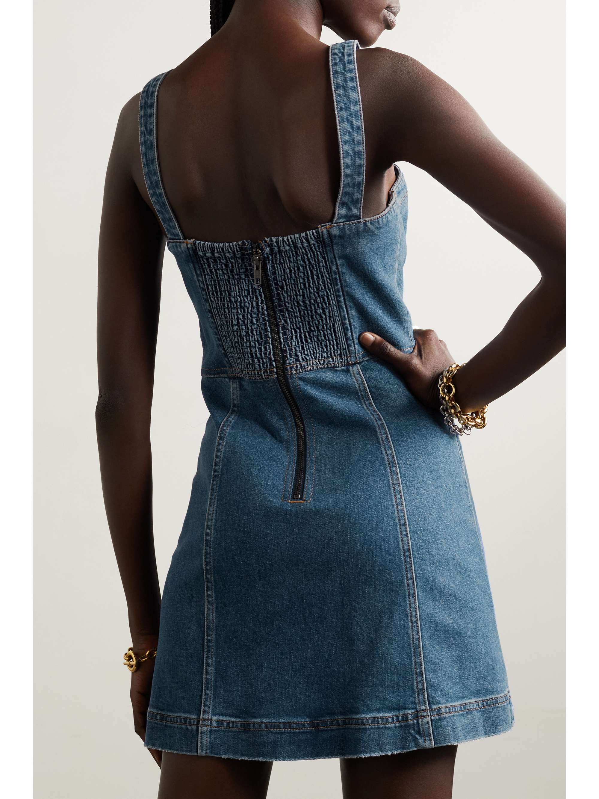 Mid denim Janessa denim mini dress | ALICE + OLIVIA | NET-A-PORTER