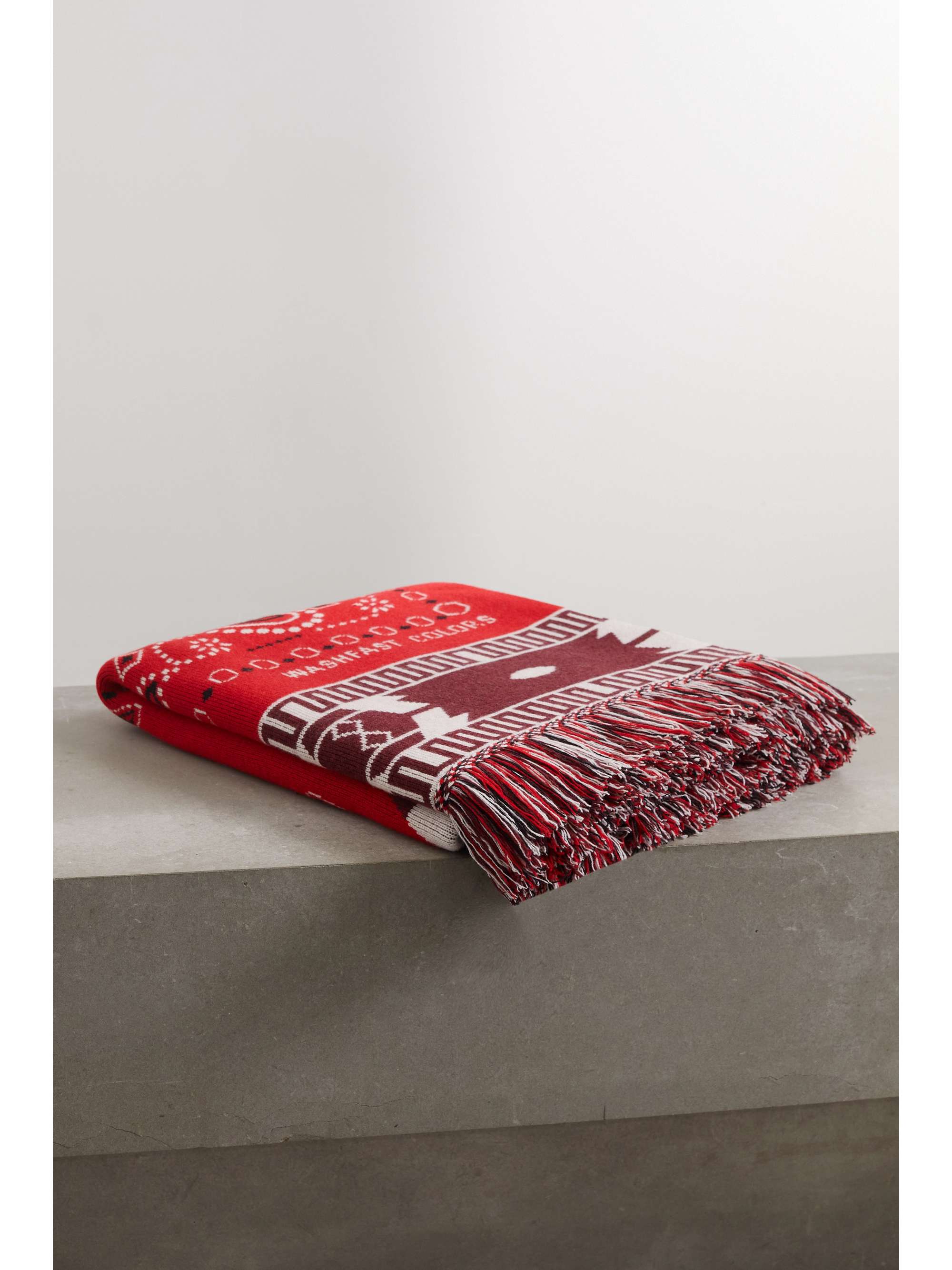 ALANUI Bandana fringed cashmere-blend jacquard blanket