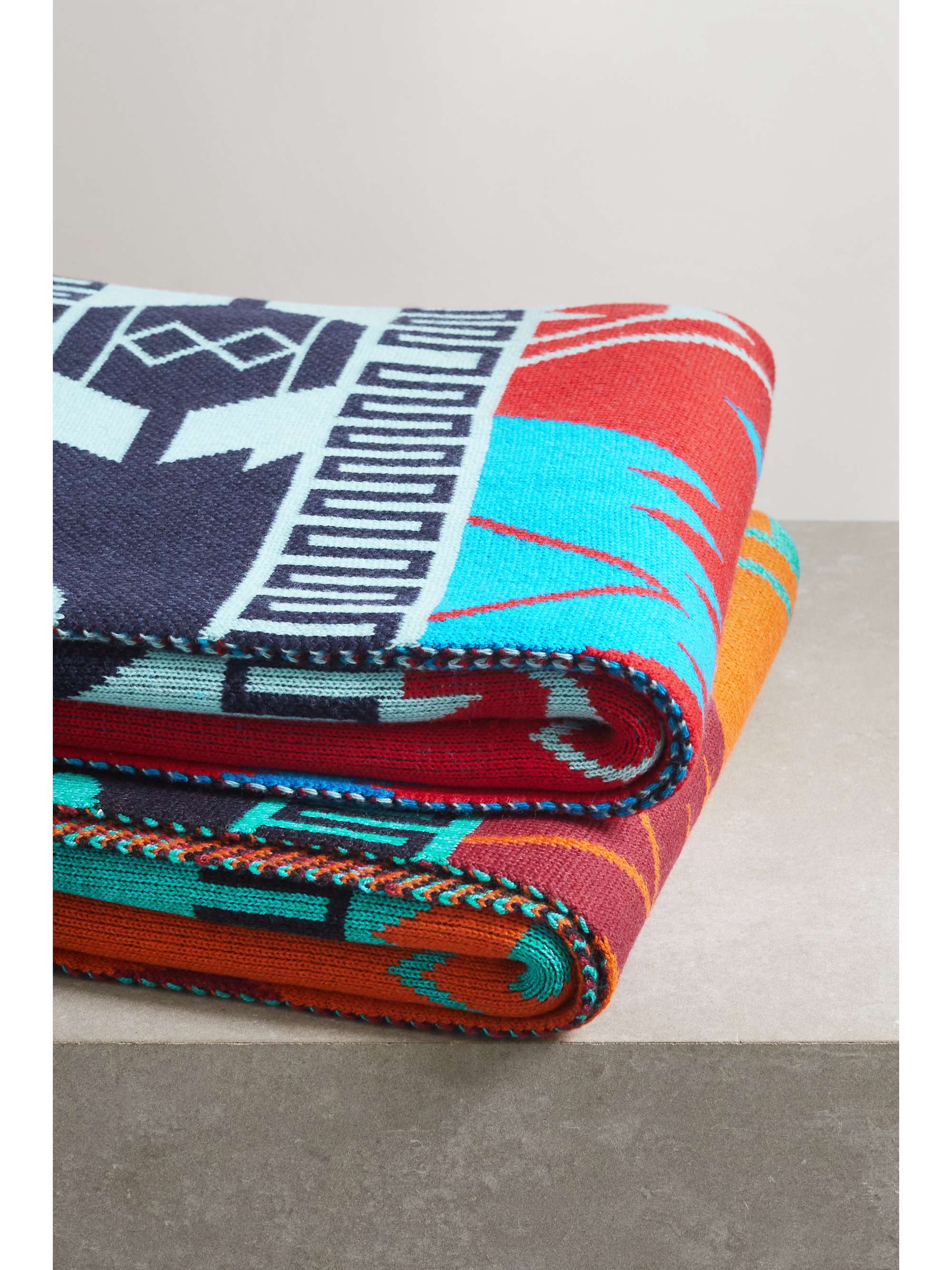 ALANUI Icon jacquard-knit wool-blend throw