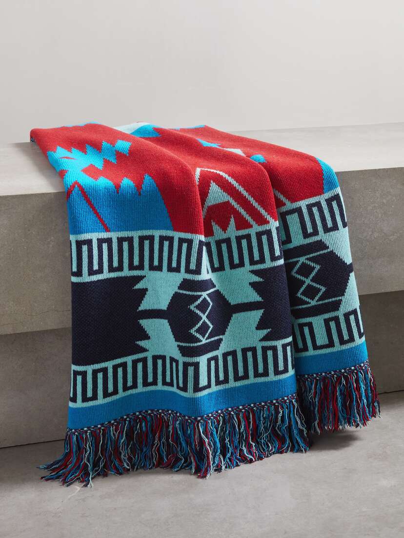 Alanui Icon Jacquard-knit Wool-blend Throw