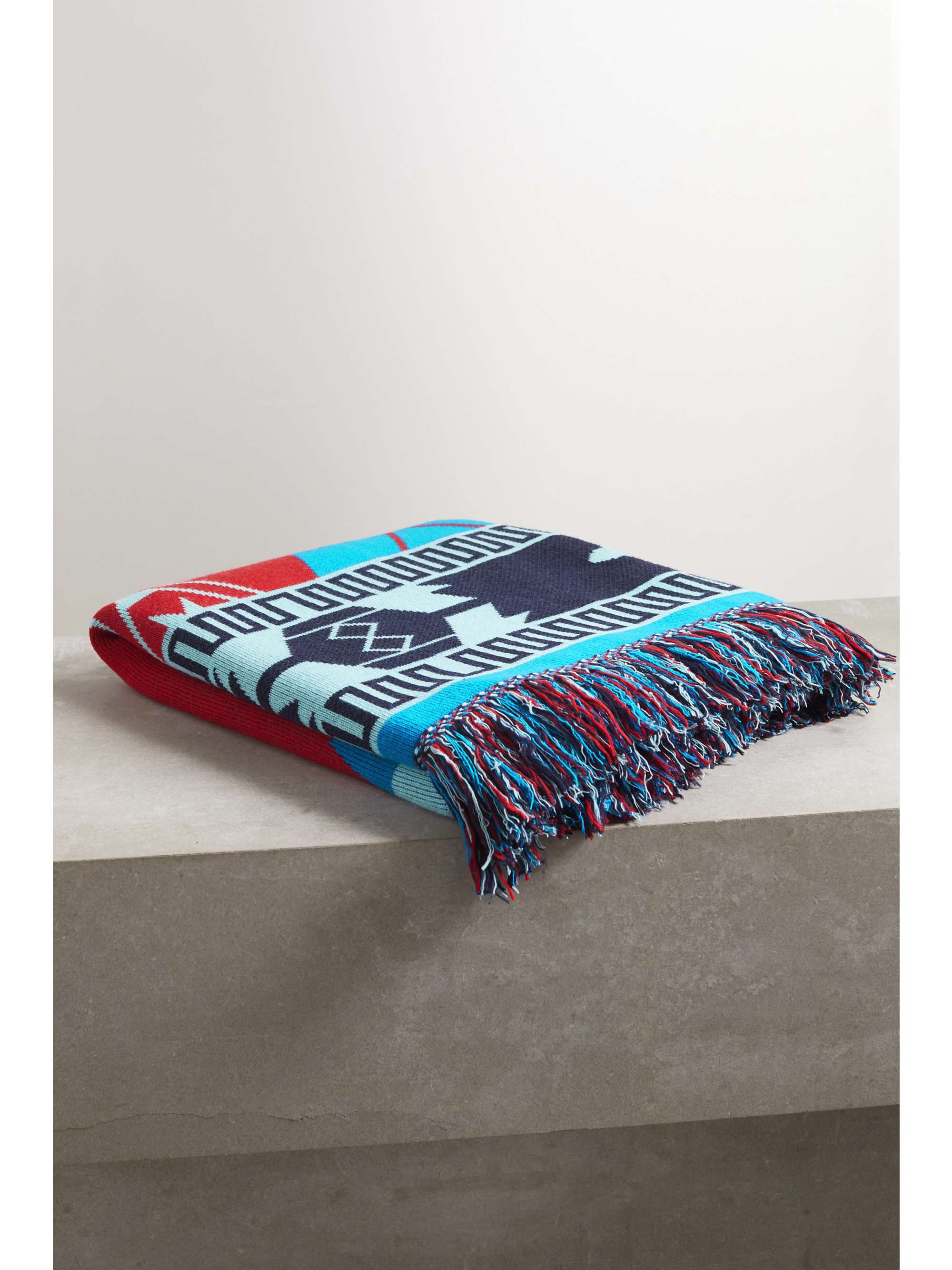 ALANUI Icon jacquard-knit wool-blend throw