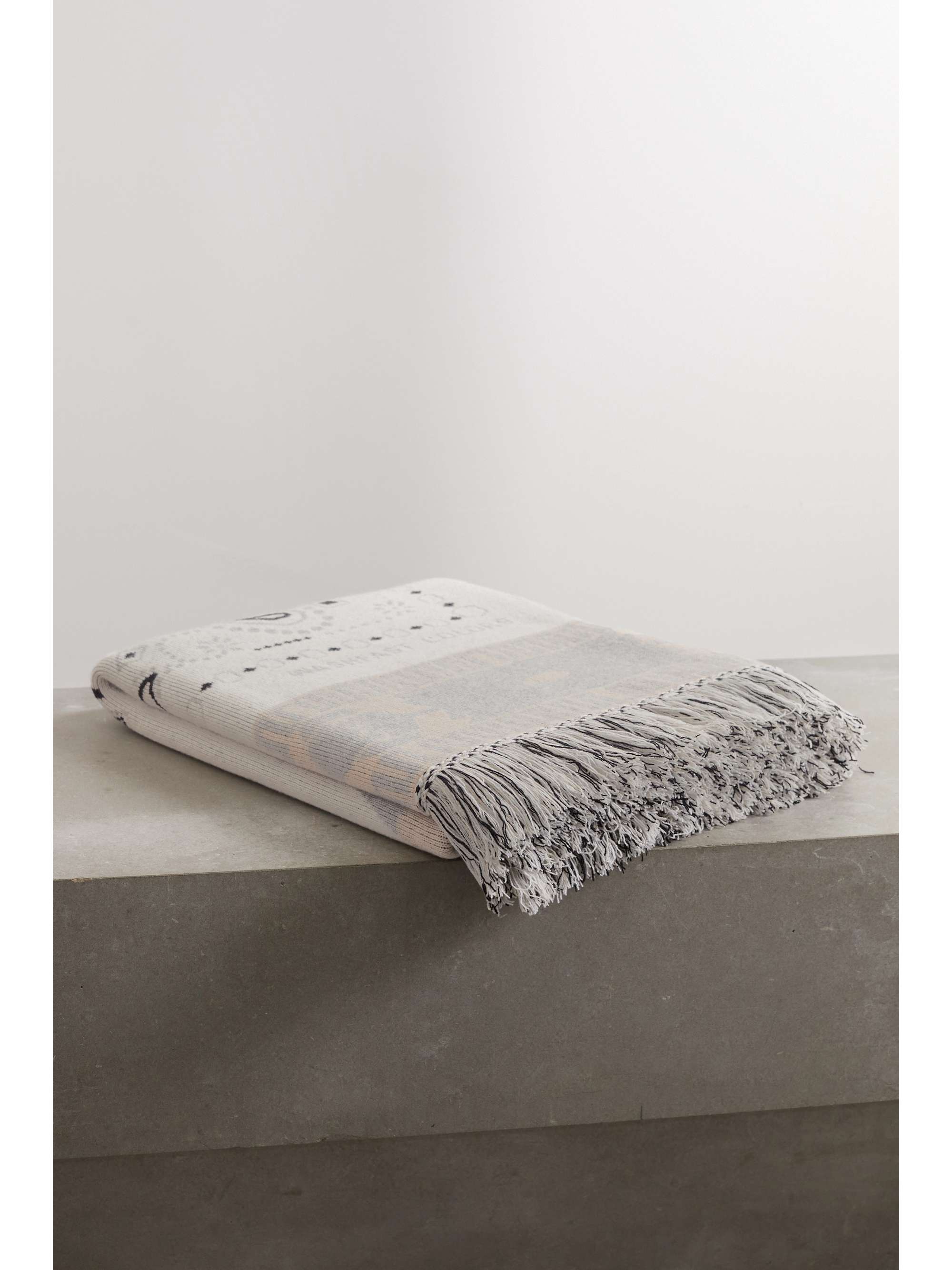 ALANUI Bandana fringed cashmere-blend jacquard blanket