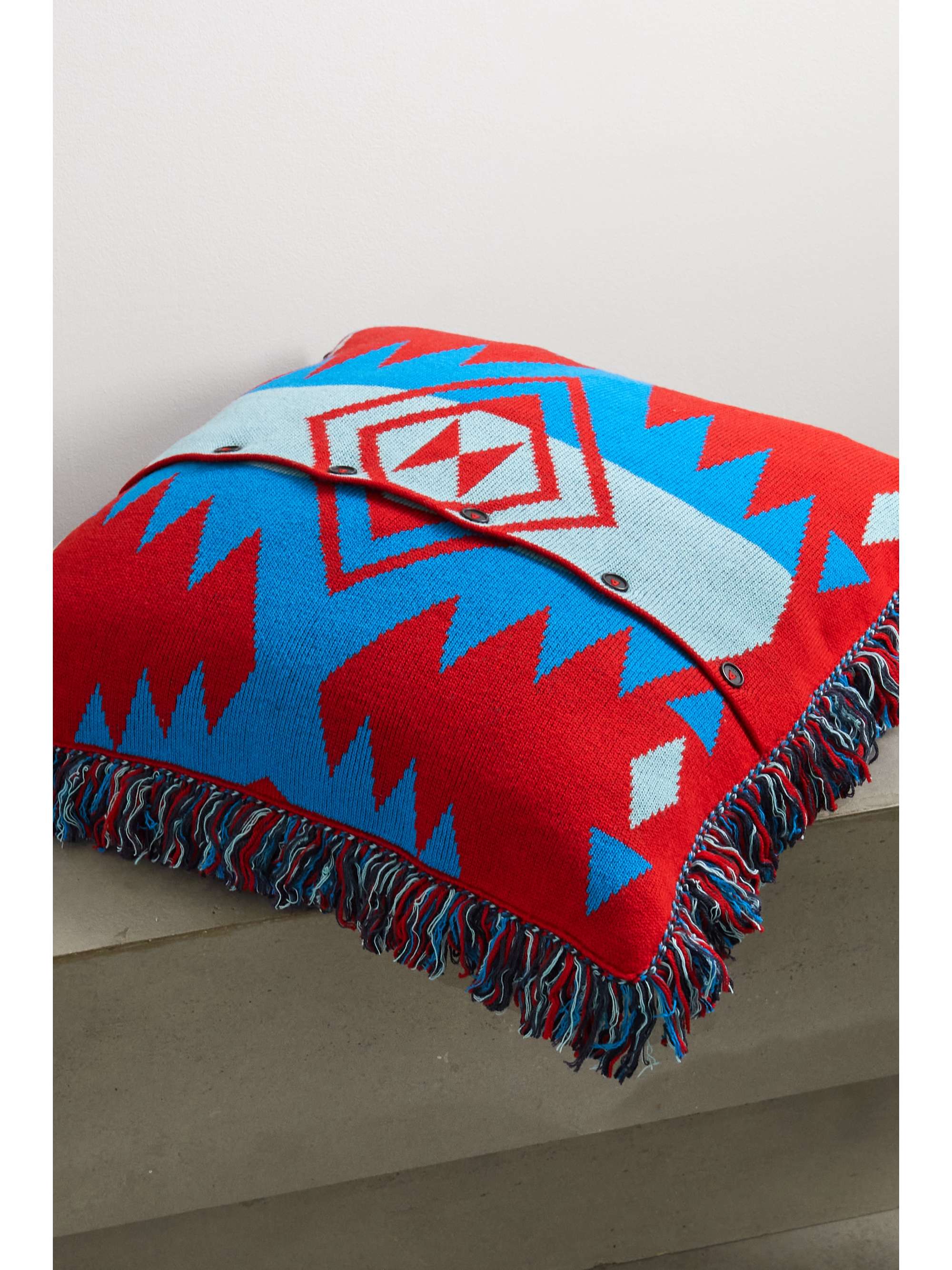 ALANUI Icon fringed jacquard-knit wool-blend pillow