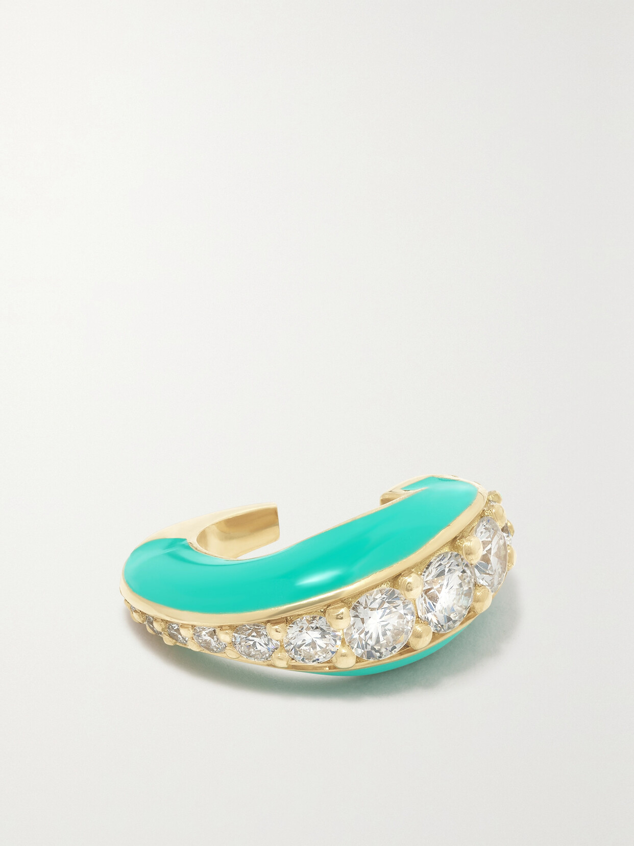 Melissa Kaye Remi 18-karat Gold, Enamel And Diamond Ear Cuff