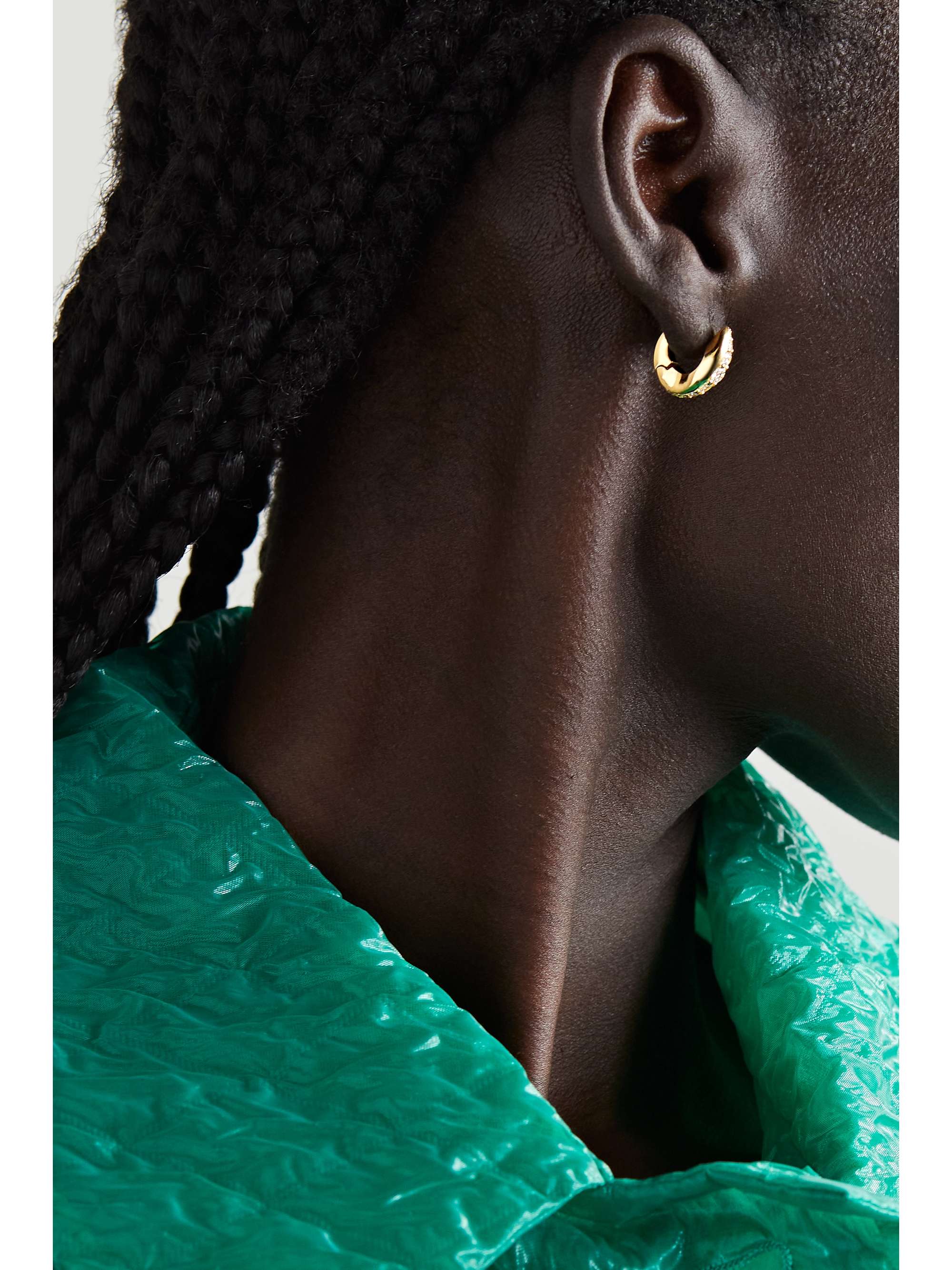 MELISSA KAYE Remi 18-karat gold diamond hoop earrings