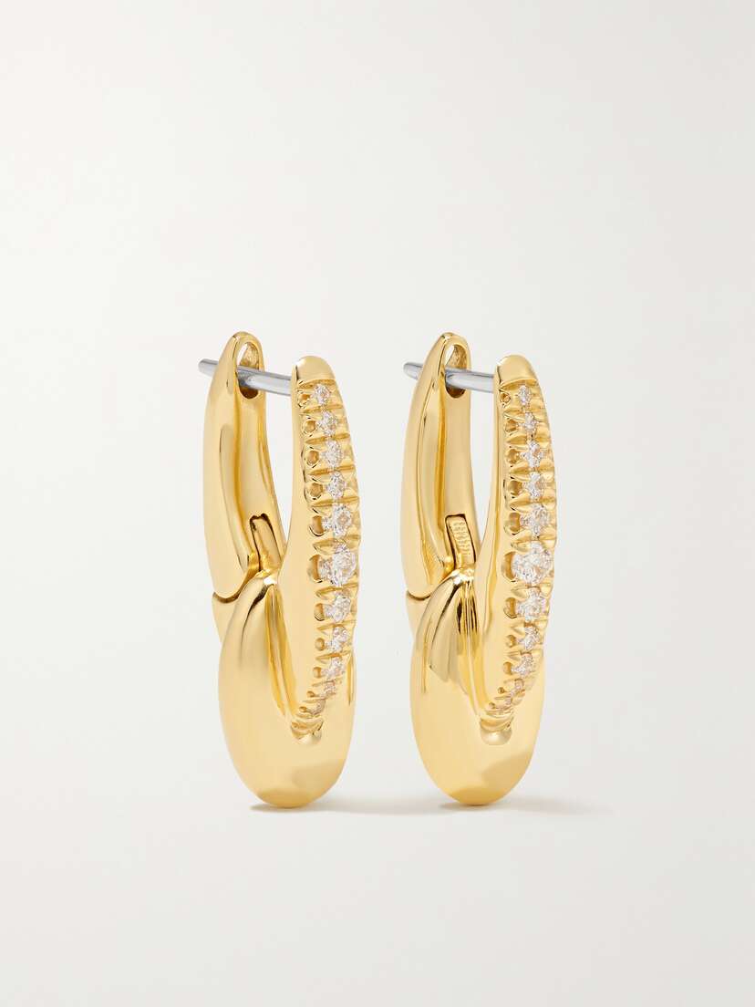 Melissa Kaye Ada Huggie Hoop 18-karat Gold Diamond Earrings