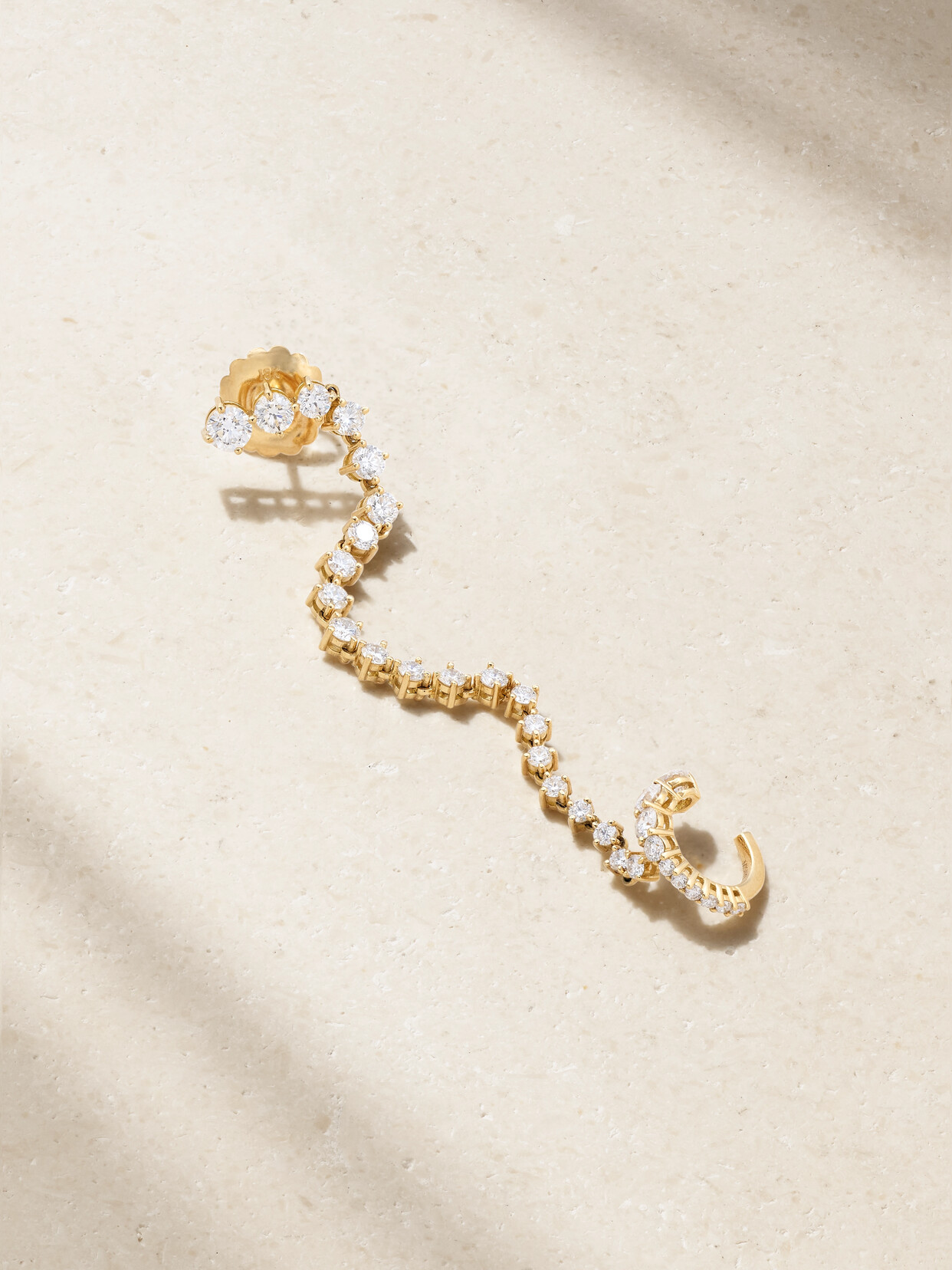 MELISSA KAYE - Sadie Draped 18-karat Gold Diamond Single Earring - One size