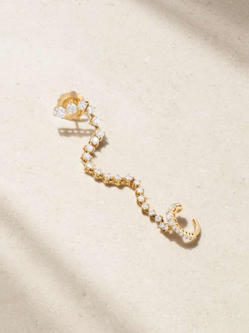 Melissa Kaye Sadie Draped 18-karat Gold Diamond Single Earring