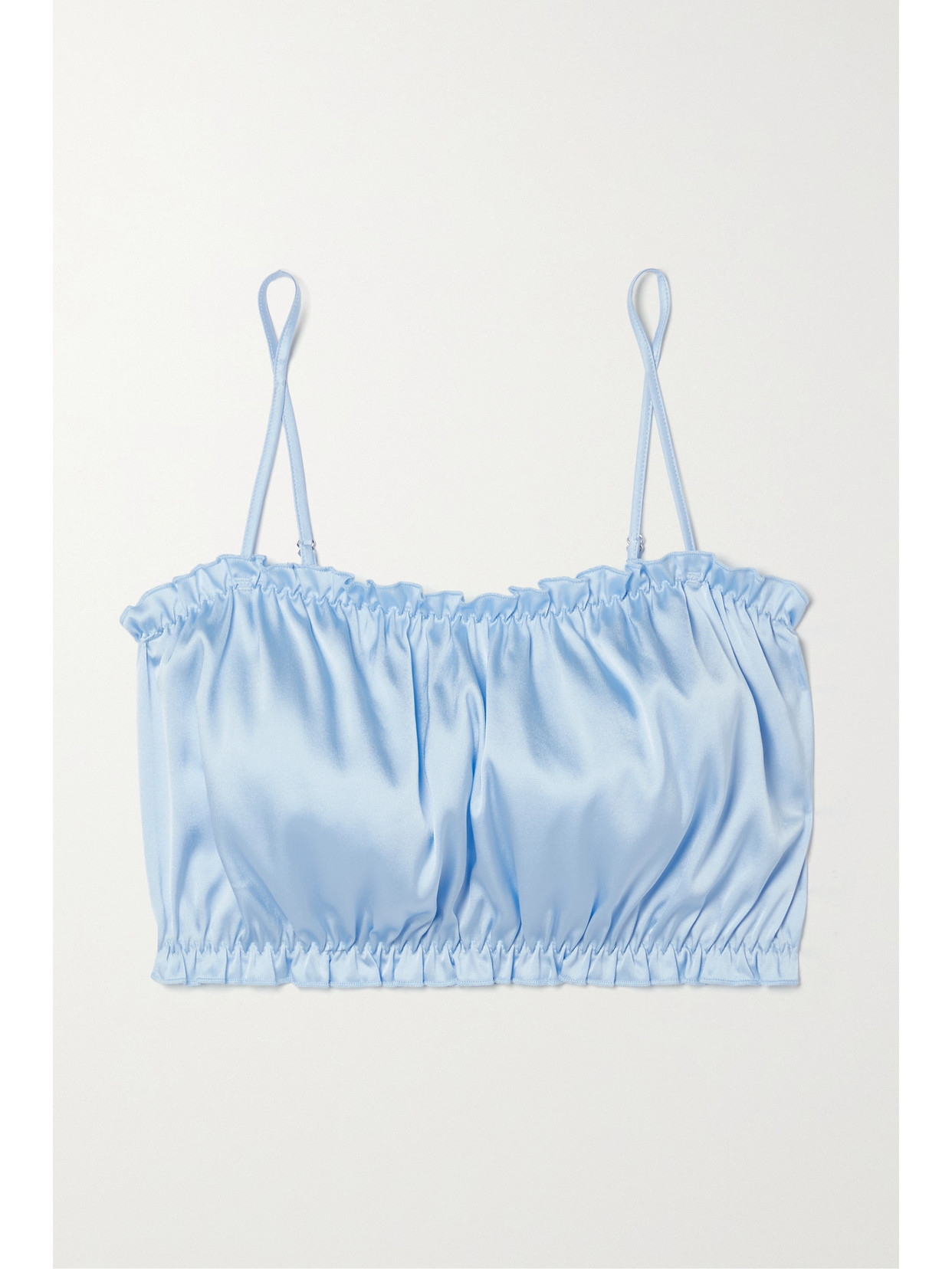 I.D. Sarrieri + Net Sustain Lombard Street Ruffled Organic Silk-blend Satin Soft-cup Bra