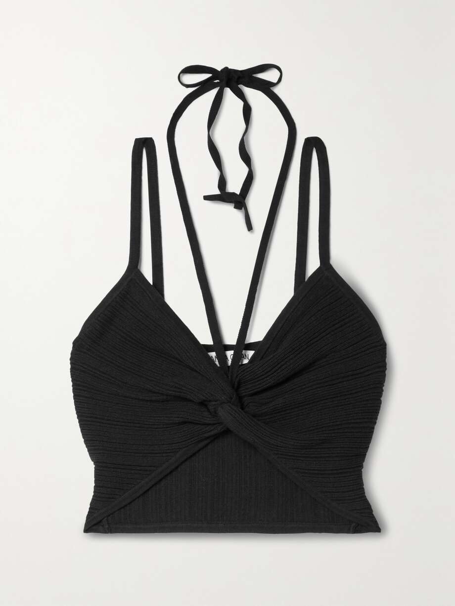 net-a-porter.com | Tori cropped cotton-blend jersey top