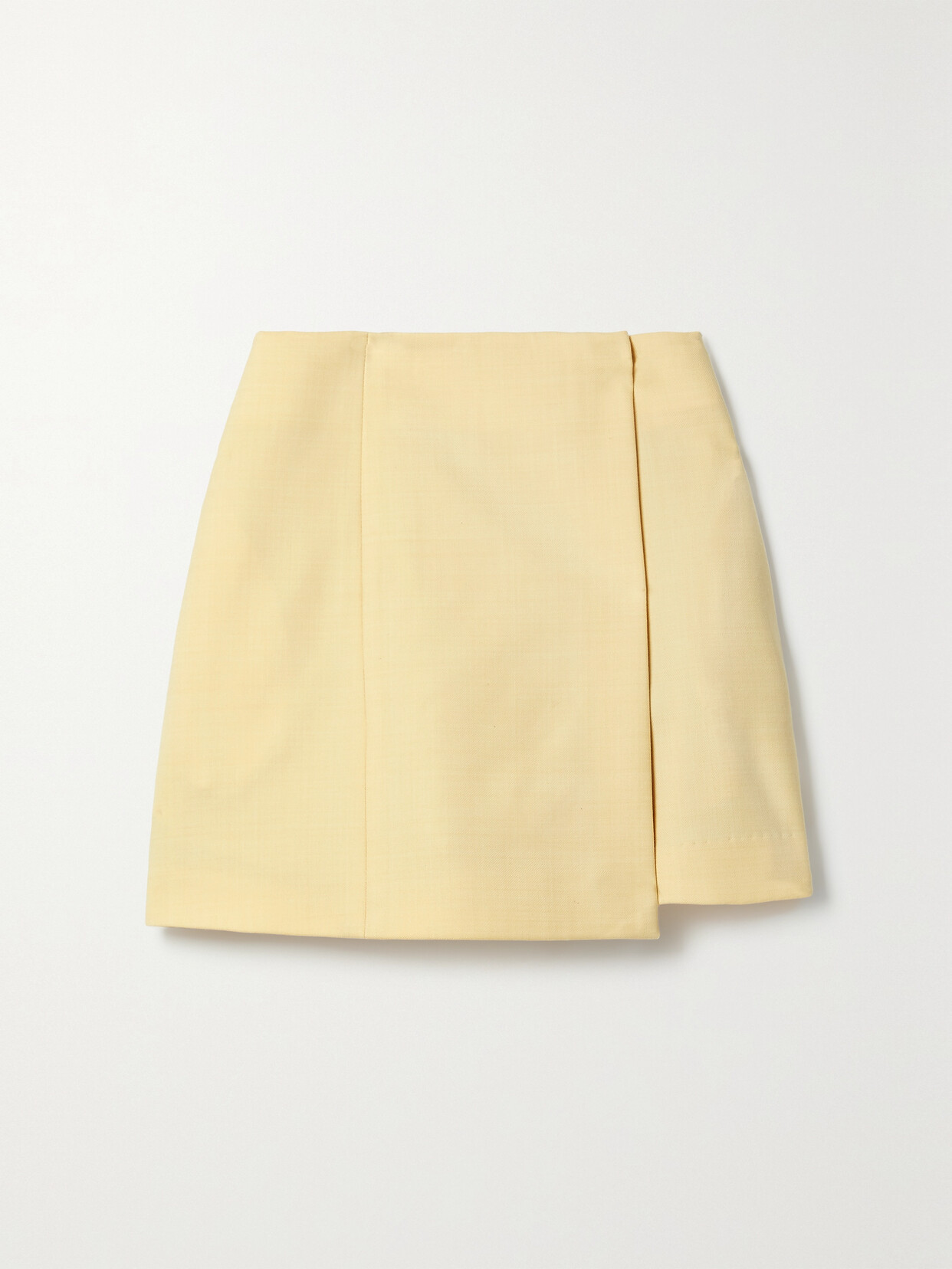 ANNA QUAN Harvey Wrap-effect Layered Twill Shorts - Yellow