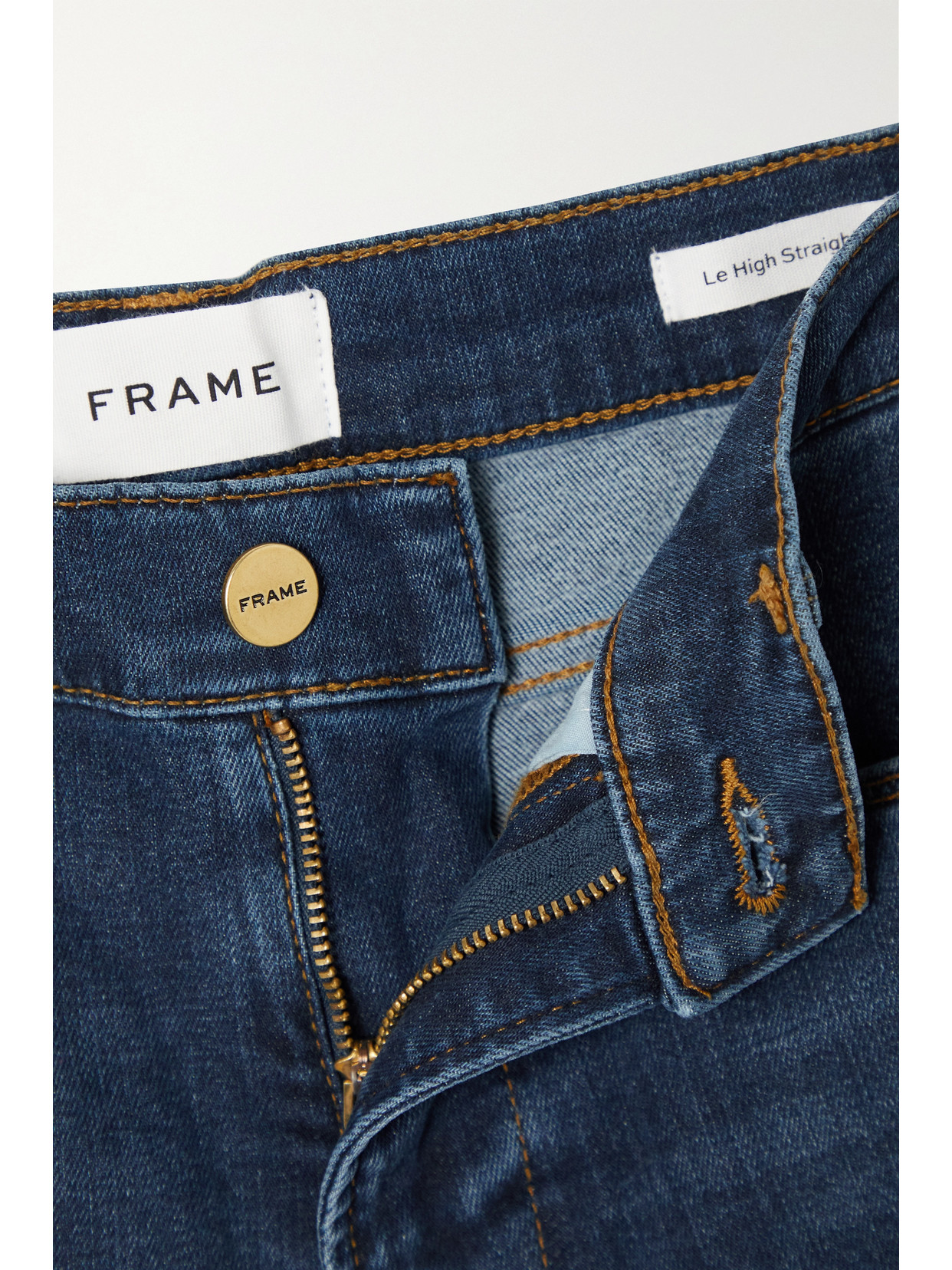 Shop Frame Le High Cropped Straight-leg Jeans In Blue