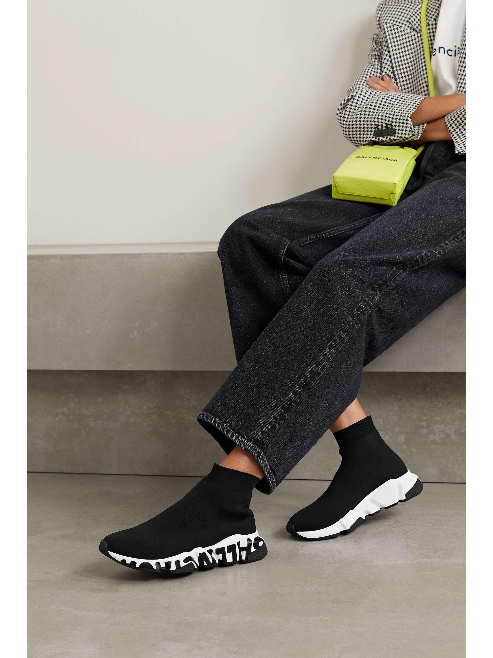 BALENCIAGA stretch-knit high-top sneakers | NET-A-PORTER