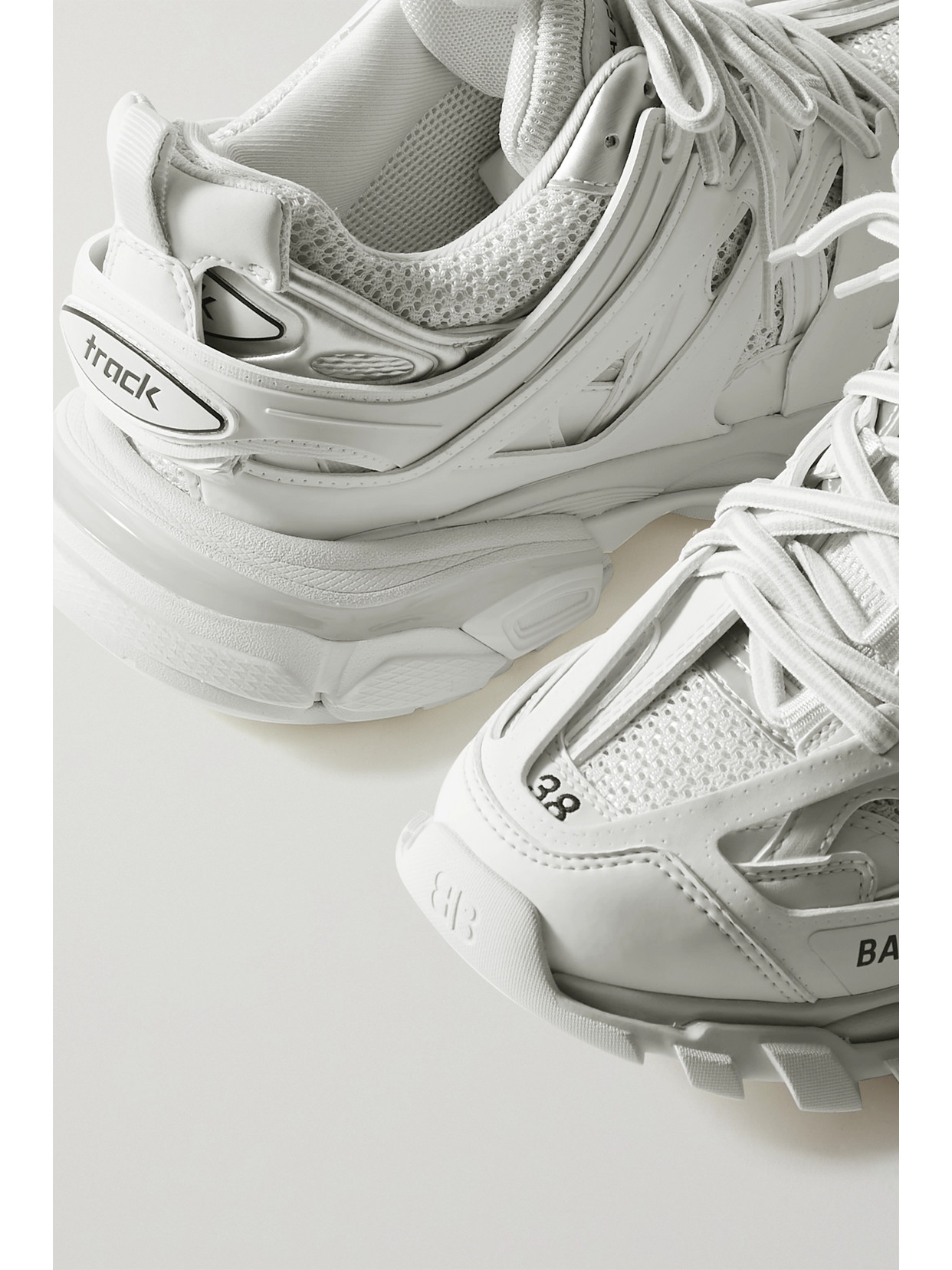 Shop Balenciaga Track Logo-detailed Mesh And Rubber Sneakers In White