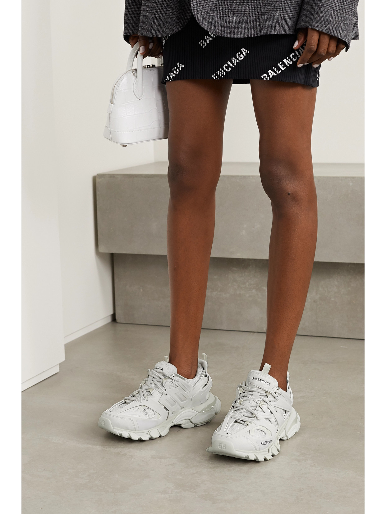 Shop Balenciaga Track Logo-detailed Mesh And Rubber Sneakers In White