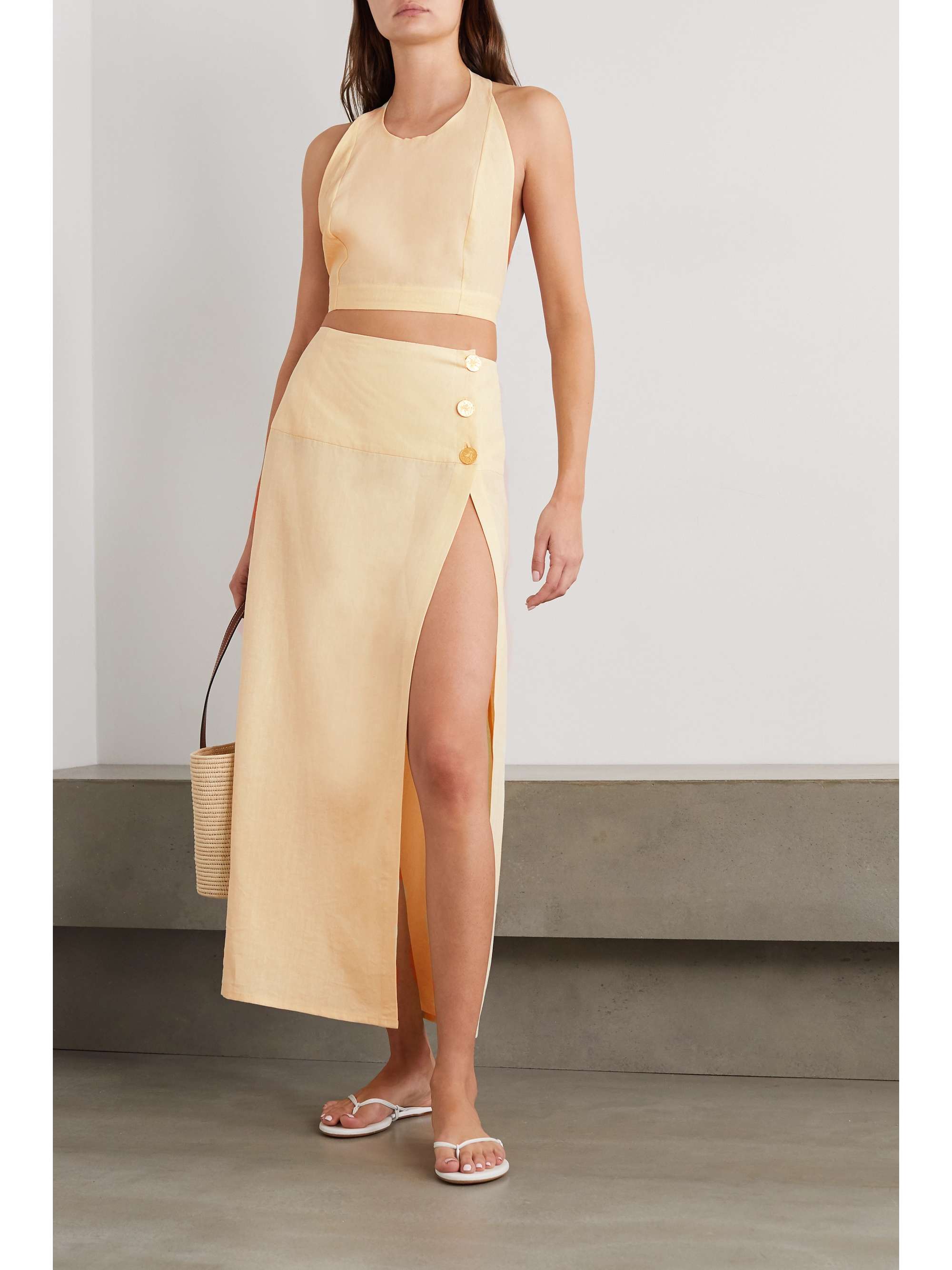 midi skirt linen