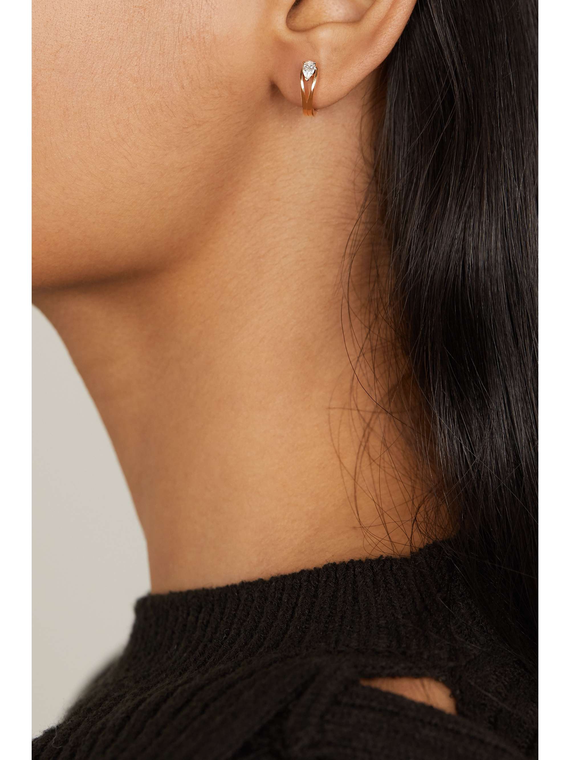 REPOSSI Serti Inversé 18-karat rose gold diamond earring