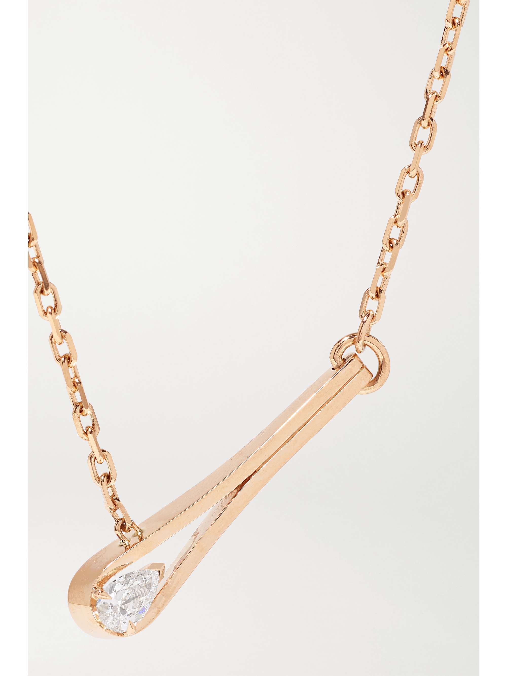 REPOSSI Serti Inversé 18-karat rose gold diamond necklace