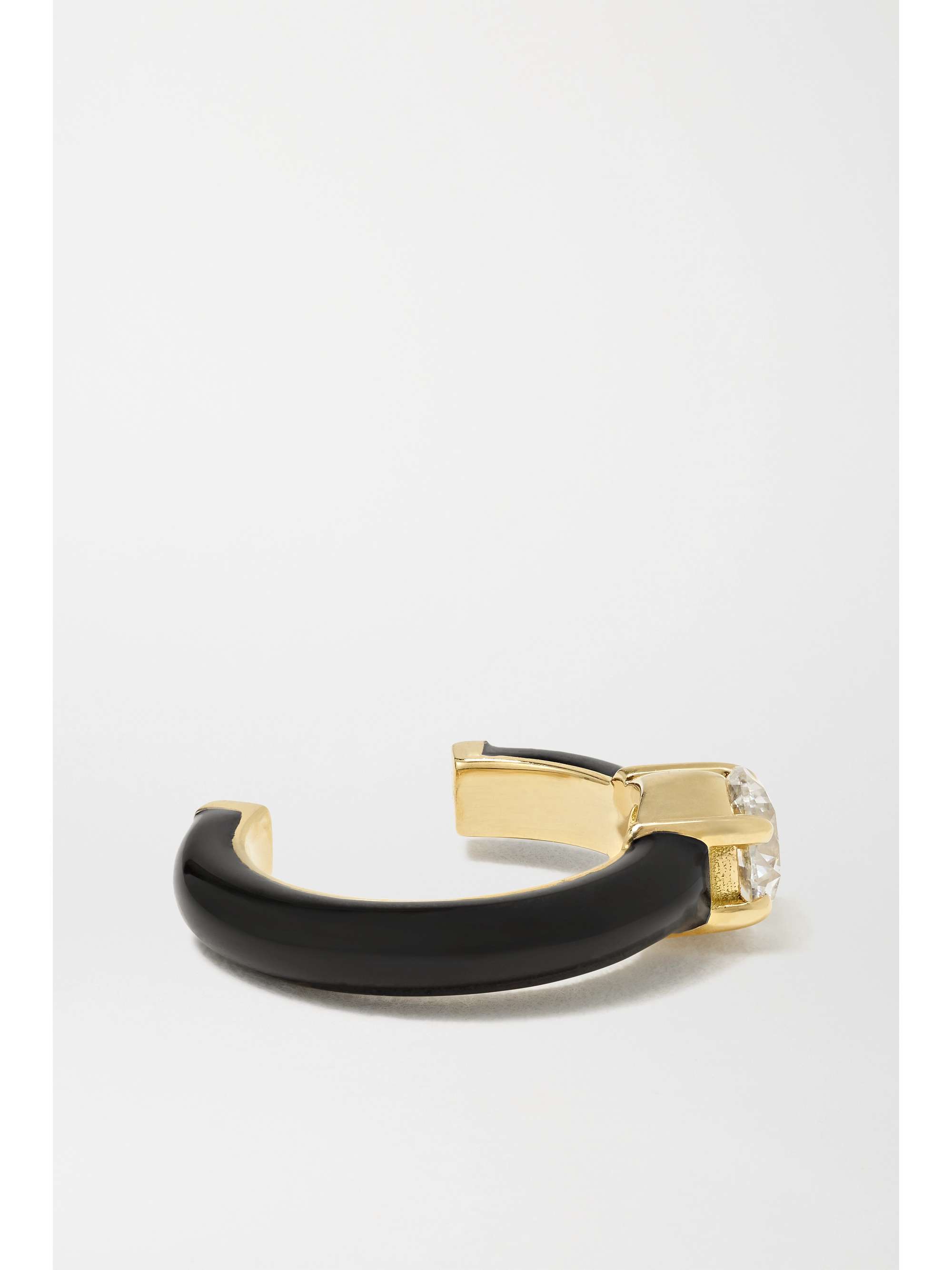 Gold Aria U 18-karat gold, enamel and diamond ear cuff