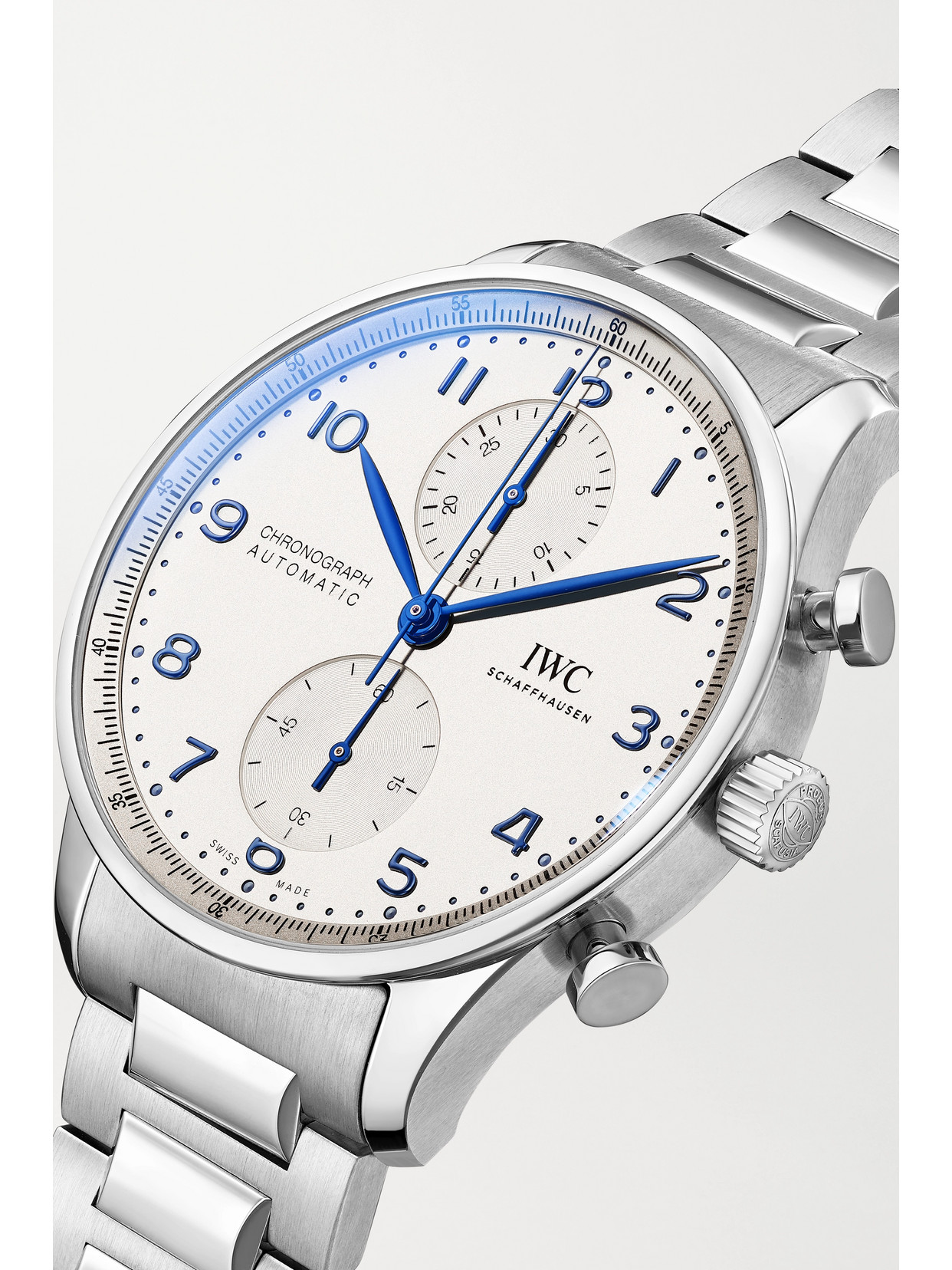 IWC SCHAFFHAUSEN PORTUGIESER AUTOMATIC CHRONOGRAPH 41MM STAINLESS STEEL WATCH 