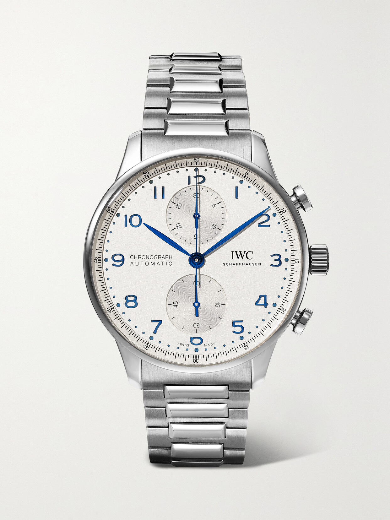 IWC SCHAFFHAUSEN PORTUGIESER AUTOMATIC CHRONOGRAPH 41MM STAINLESS STEEL WATCH 