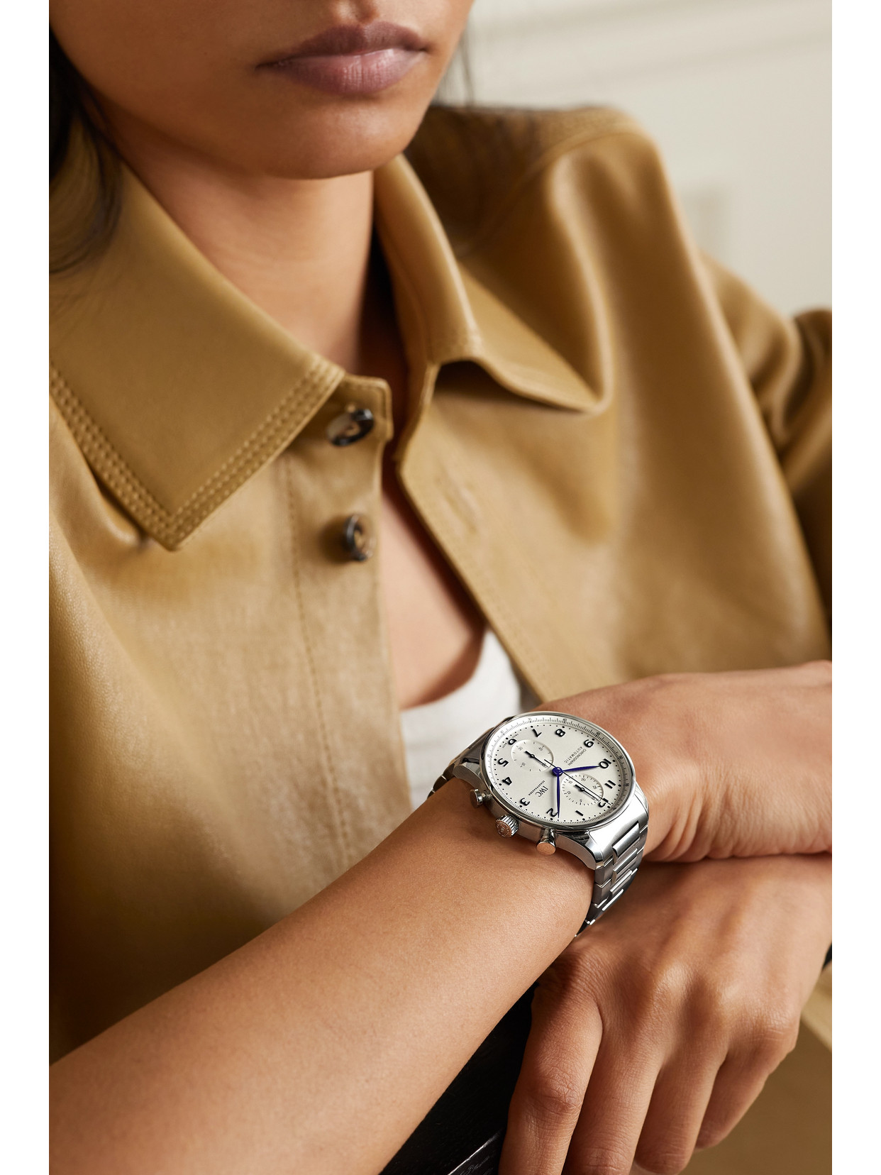 IWC SCHAFFHAUSEN PORTUGIESER AUTOMATIC CHRONOGRAPH 41MM STAINLESS STEEL WATCH 