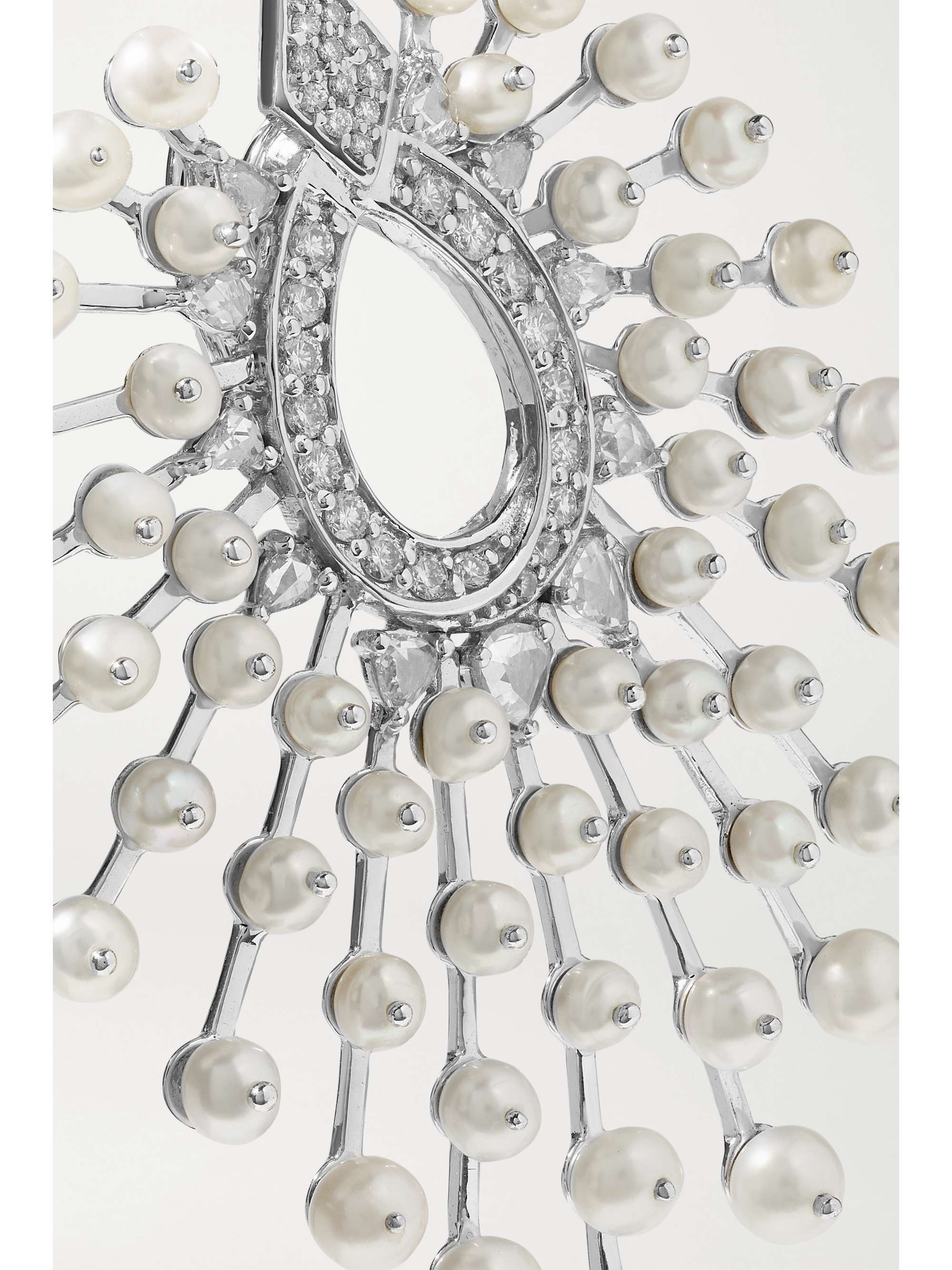 AMRAPALI LONDON 18-karat white gold, diamond and pearl earrings