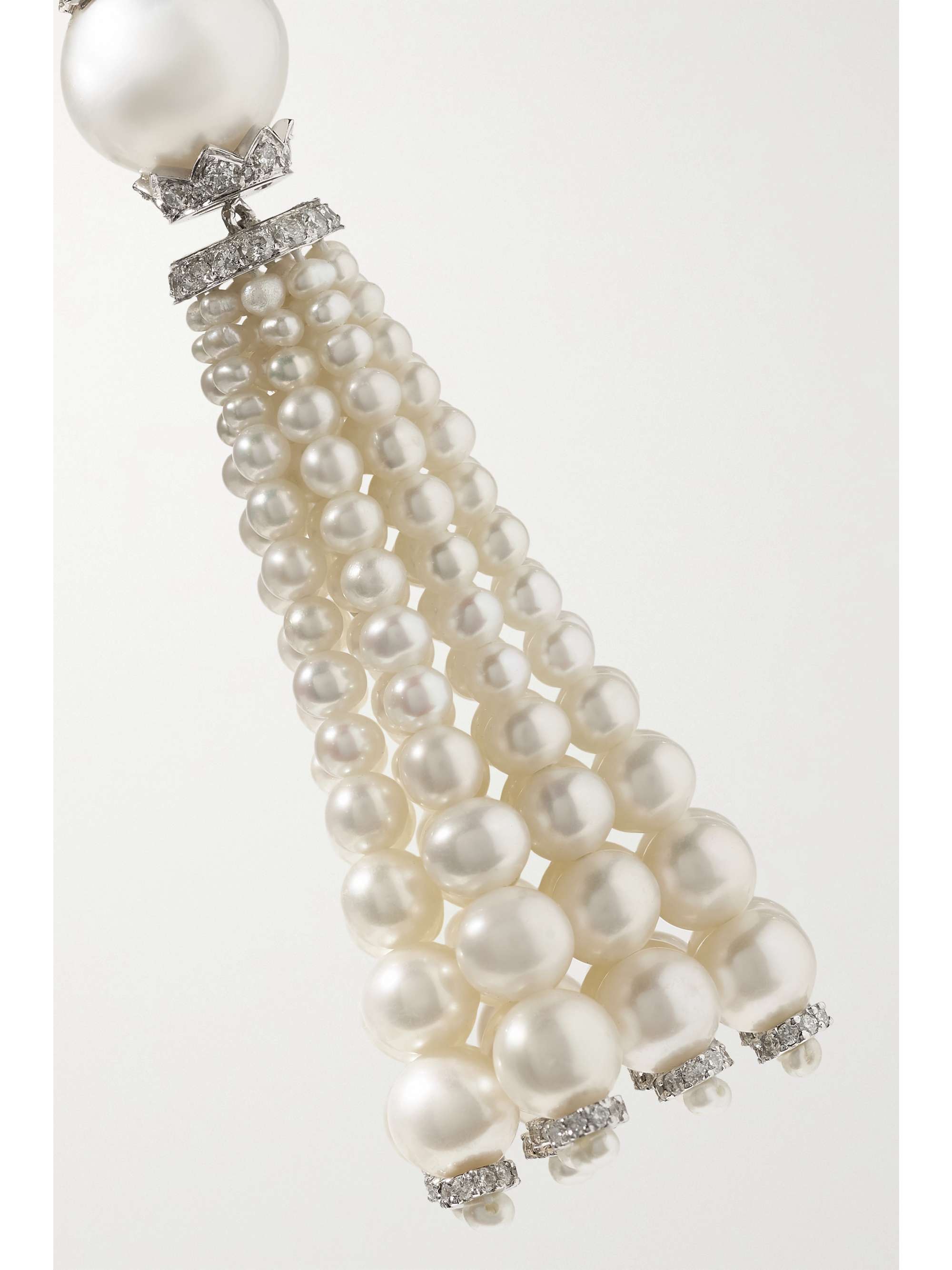 AMRAPALI LONDON 18-karat white gold, pearl and diamond earrings