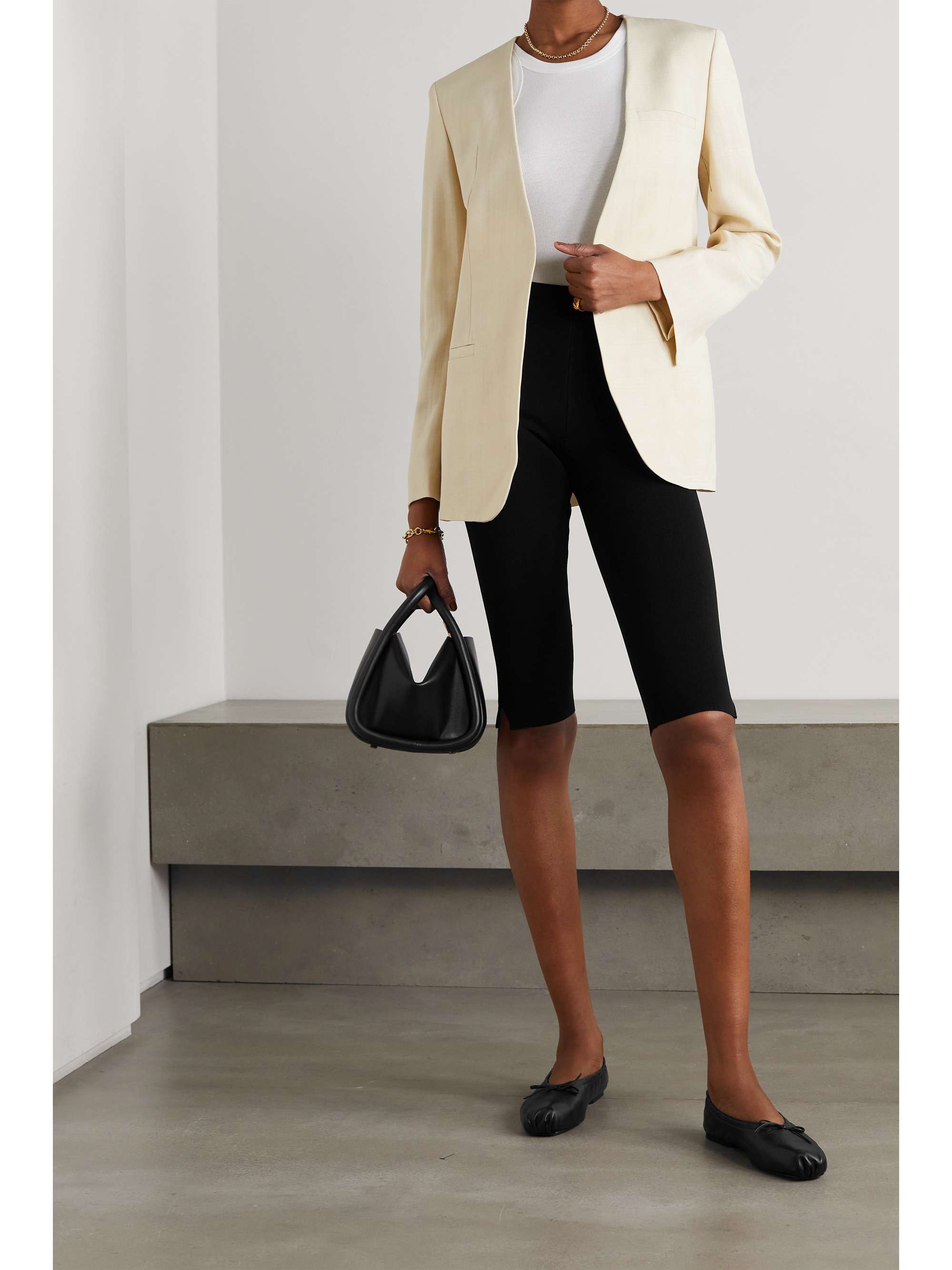 TOTEME Cropped stretch-knit leggings