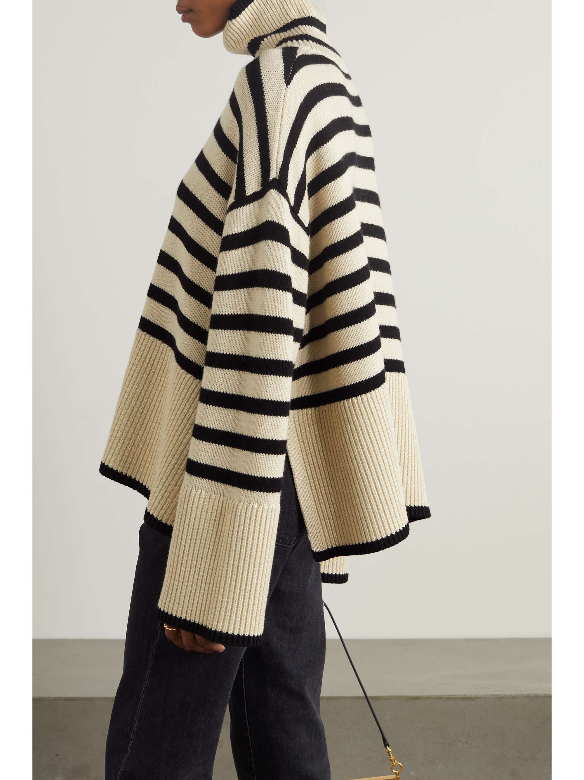 TOTEME Striped wool and cotton-blend turtleneck sweater