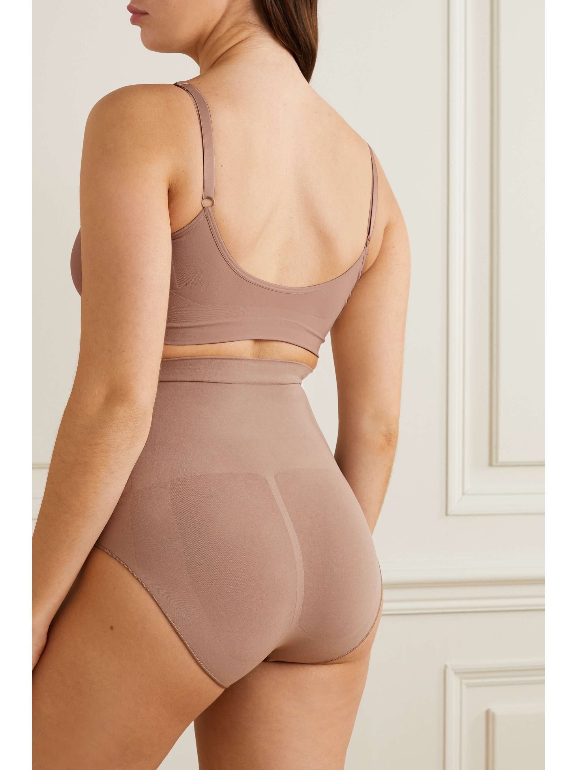 Pink Seamless Sculpt Sculpting bra Umber SKIMS NETAPORTER