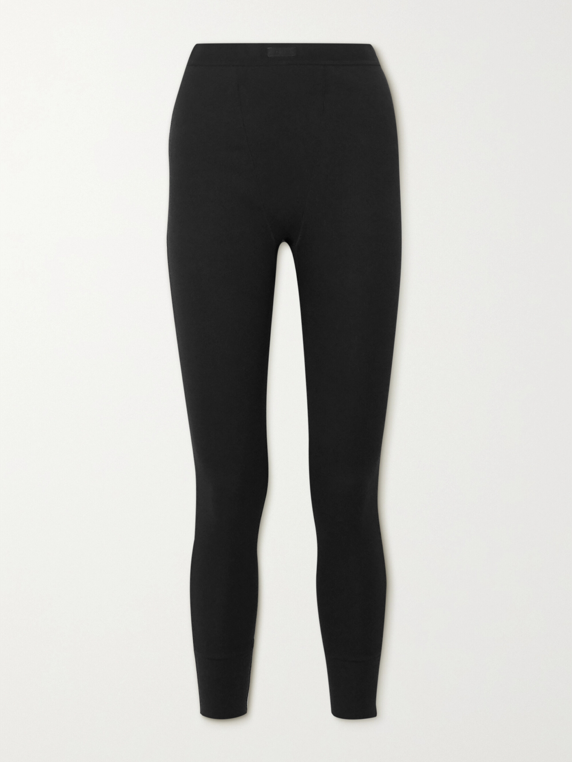 Cotton Collection ribbed cotton-blend jersey leggings - 	Light Heather Grey — Image 11