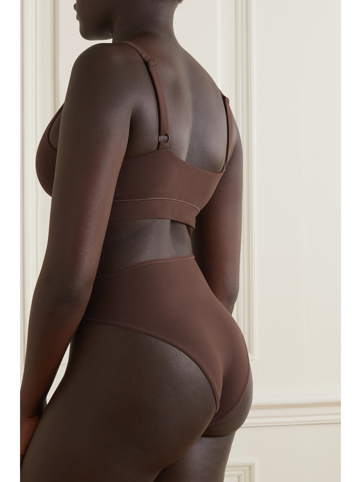 Skims Fits Everybody Stretch-woven Thong In Neutrals