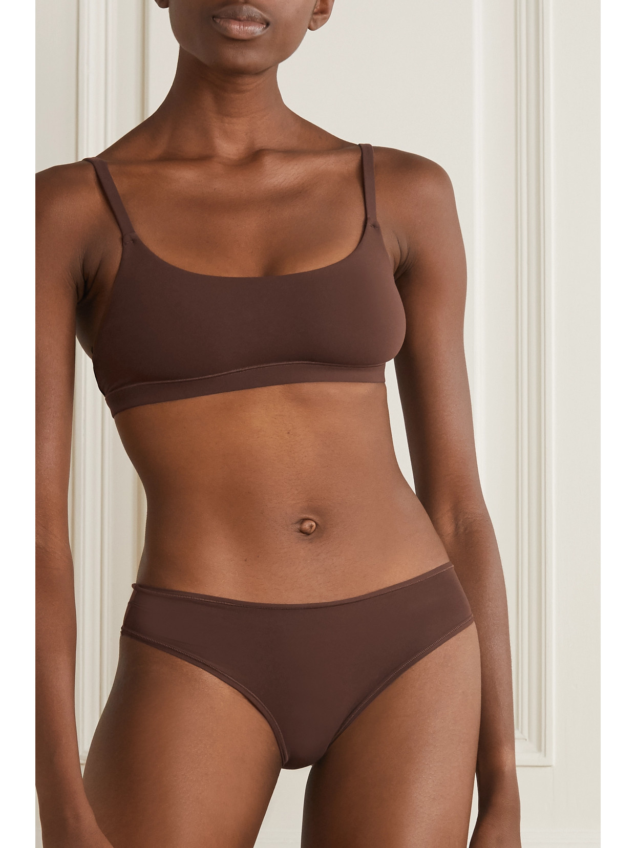Skims Fits Everybody Stretch-woven Thong In Neutrals