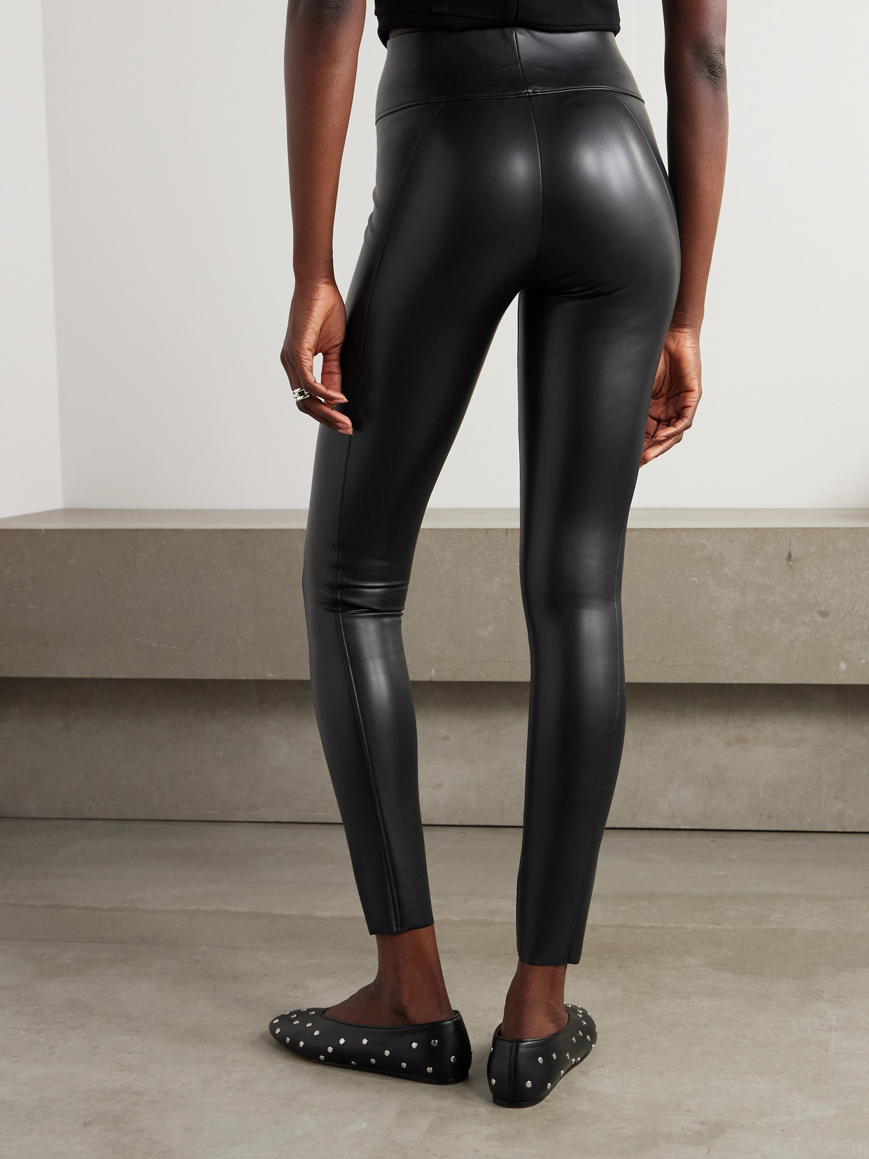 Shop Wolford Edie Vegan Leather Leggings In Black