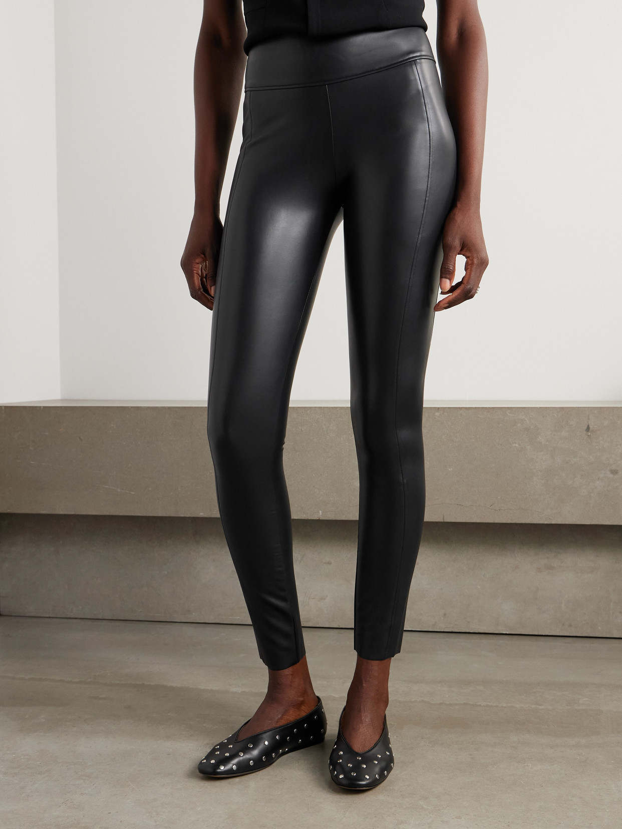 Shop Wolford Edie Vegan Leather Leggings In Black