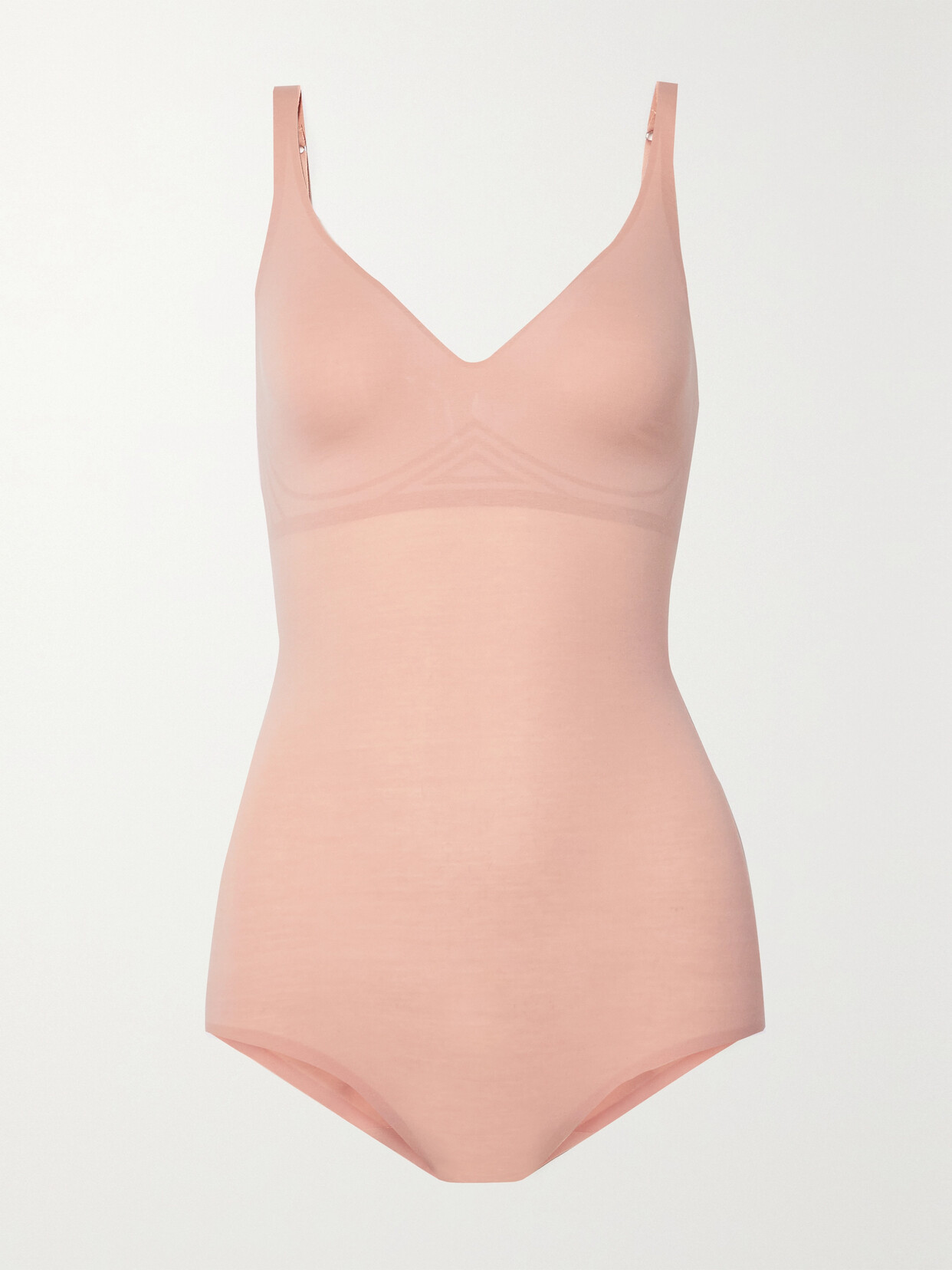 Wolford 3w Forming Blush Stretch-cotton Bodysuit In Pink