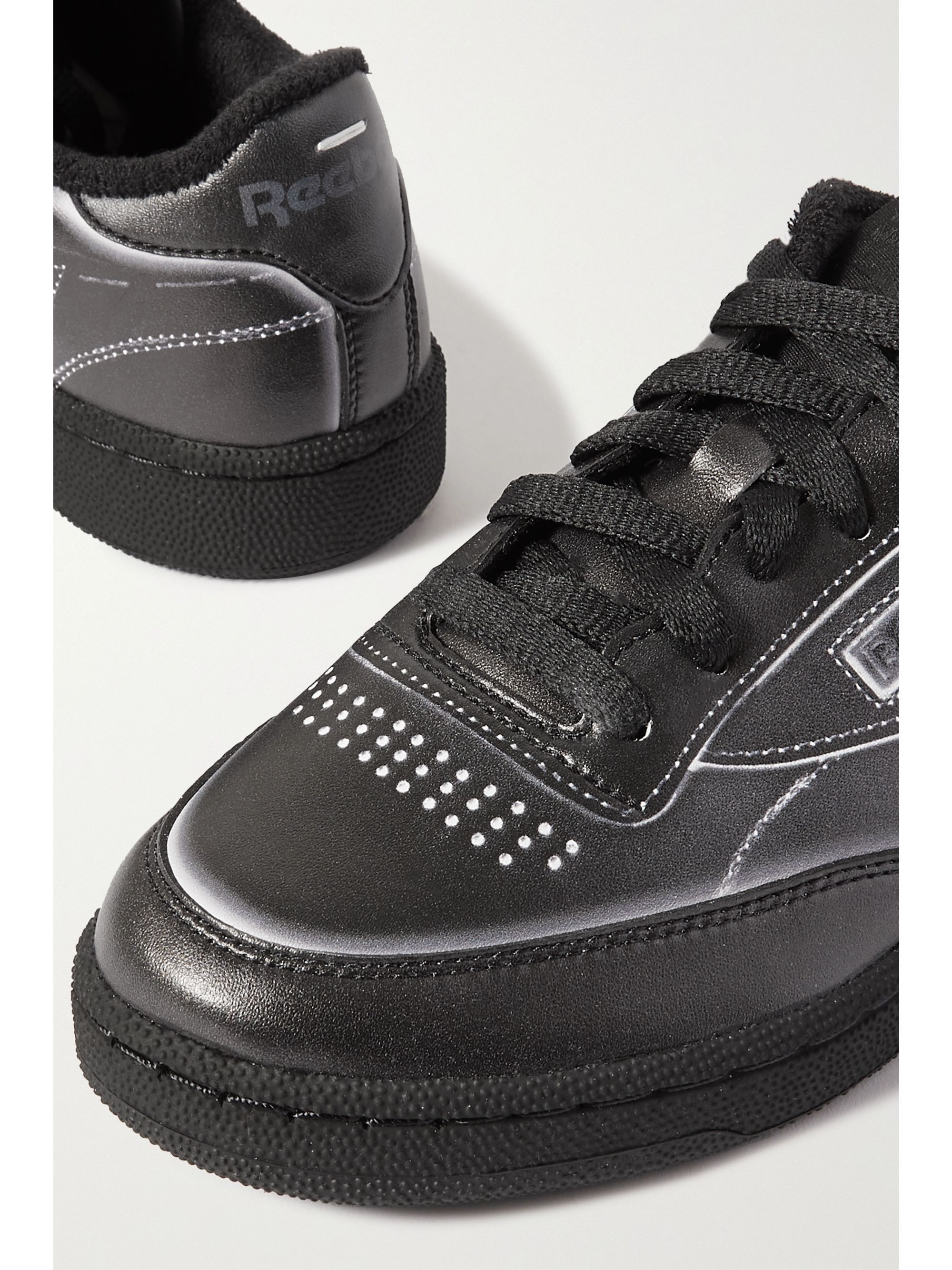 reebok black leather shoes