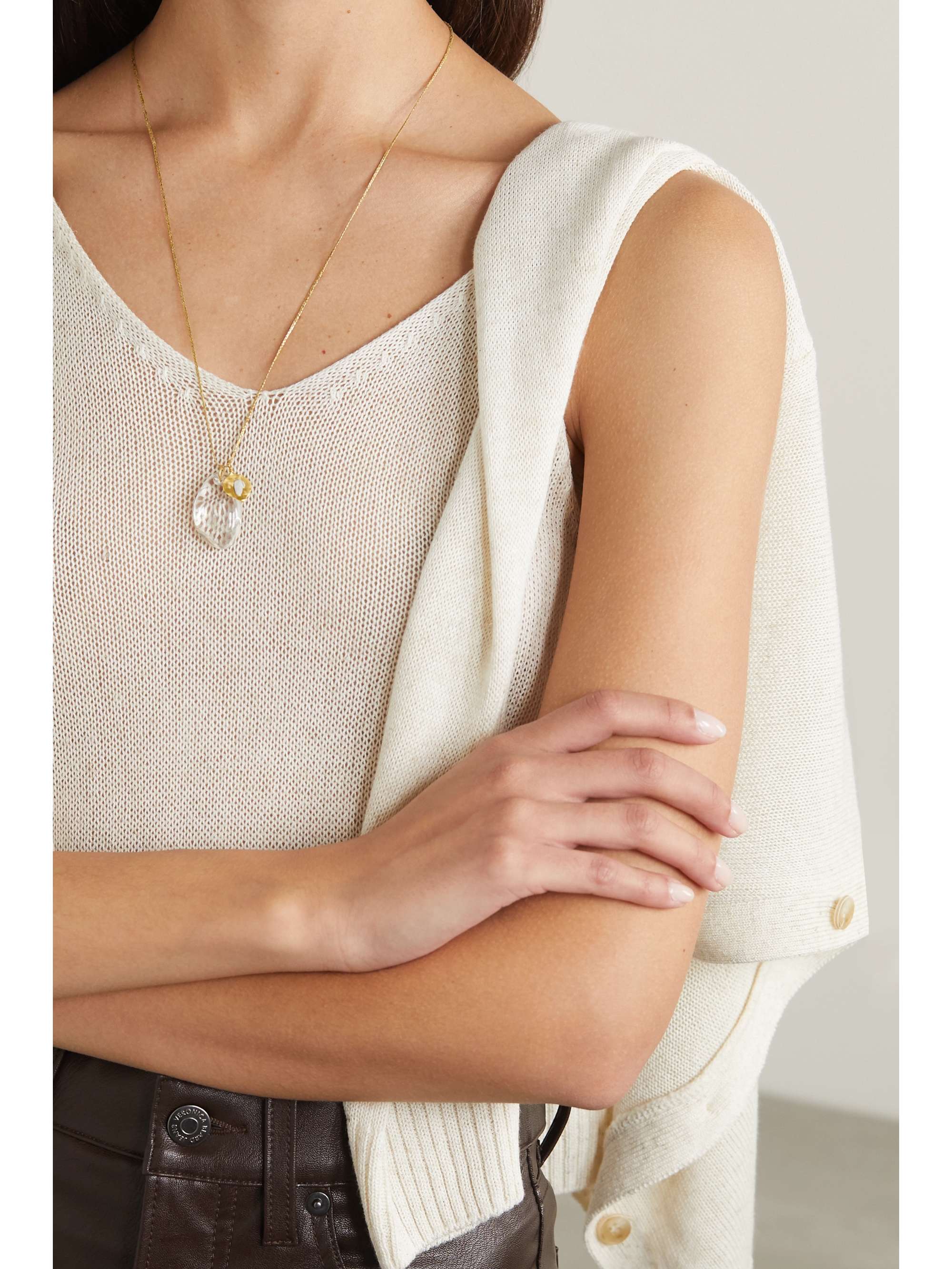PIPPA SMALL 18-karat gold citrine necklace